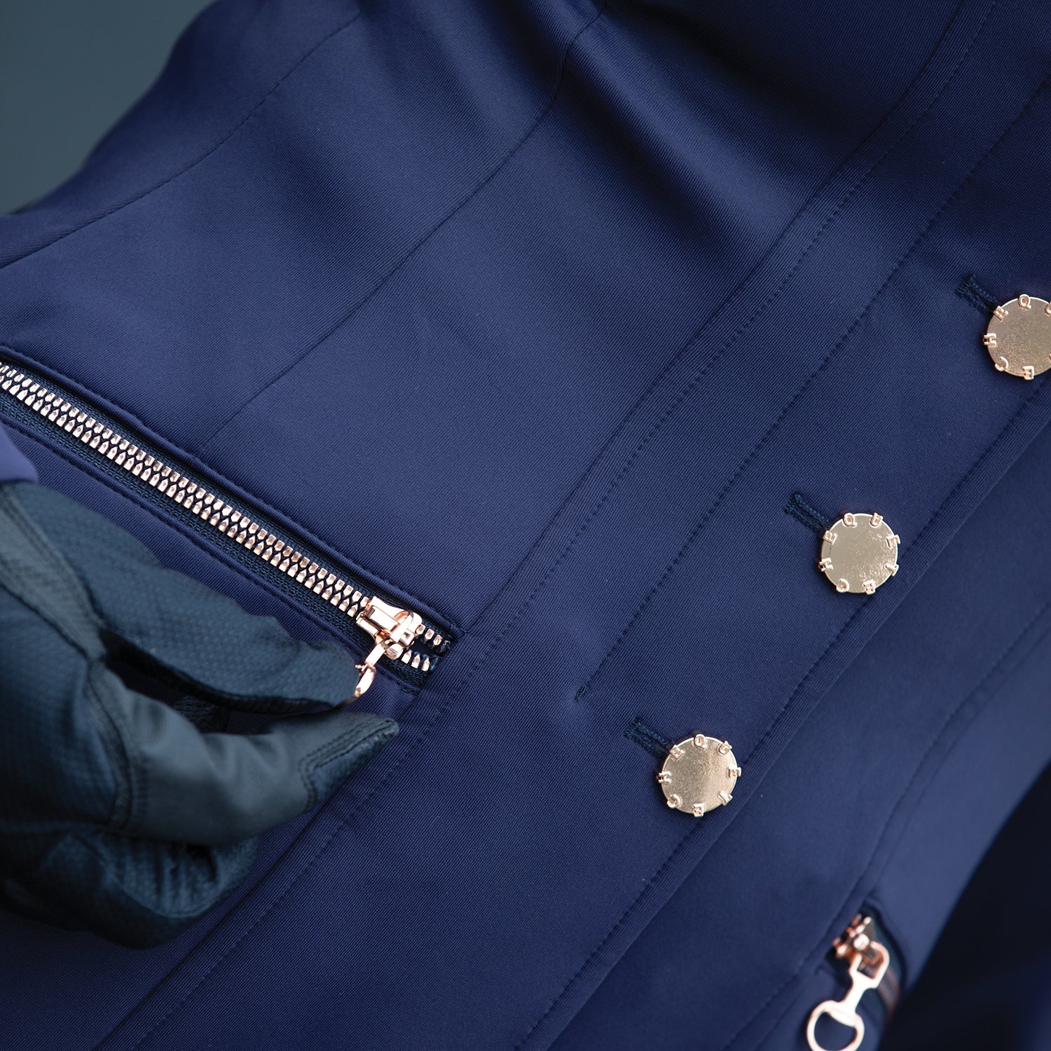 Equetech Crystal Showerproof Competition Jacket - Navy/Rose Gold