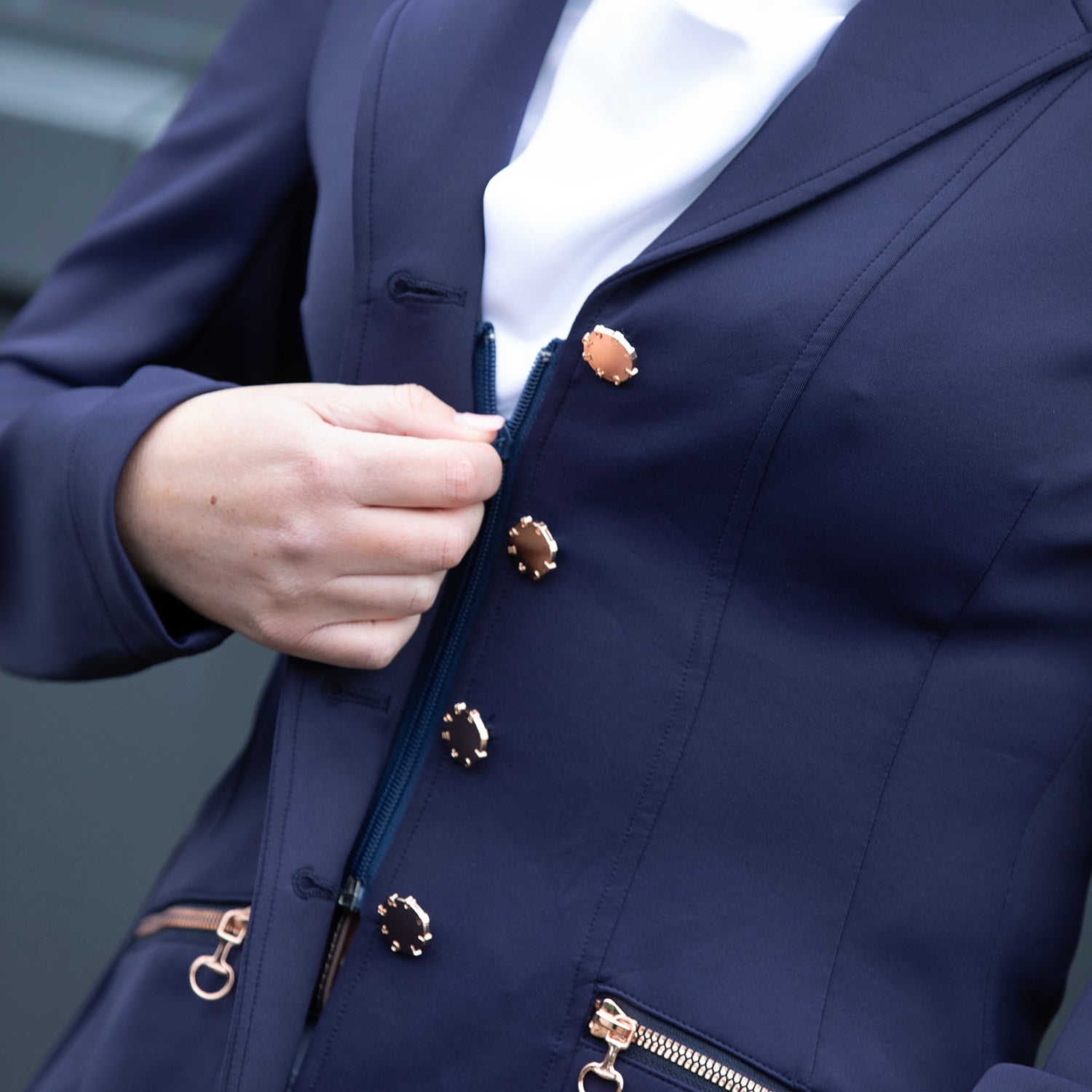 Equetech Crystal Showerproof Competition Jacket - Navy/Rose Gold