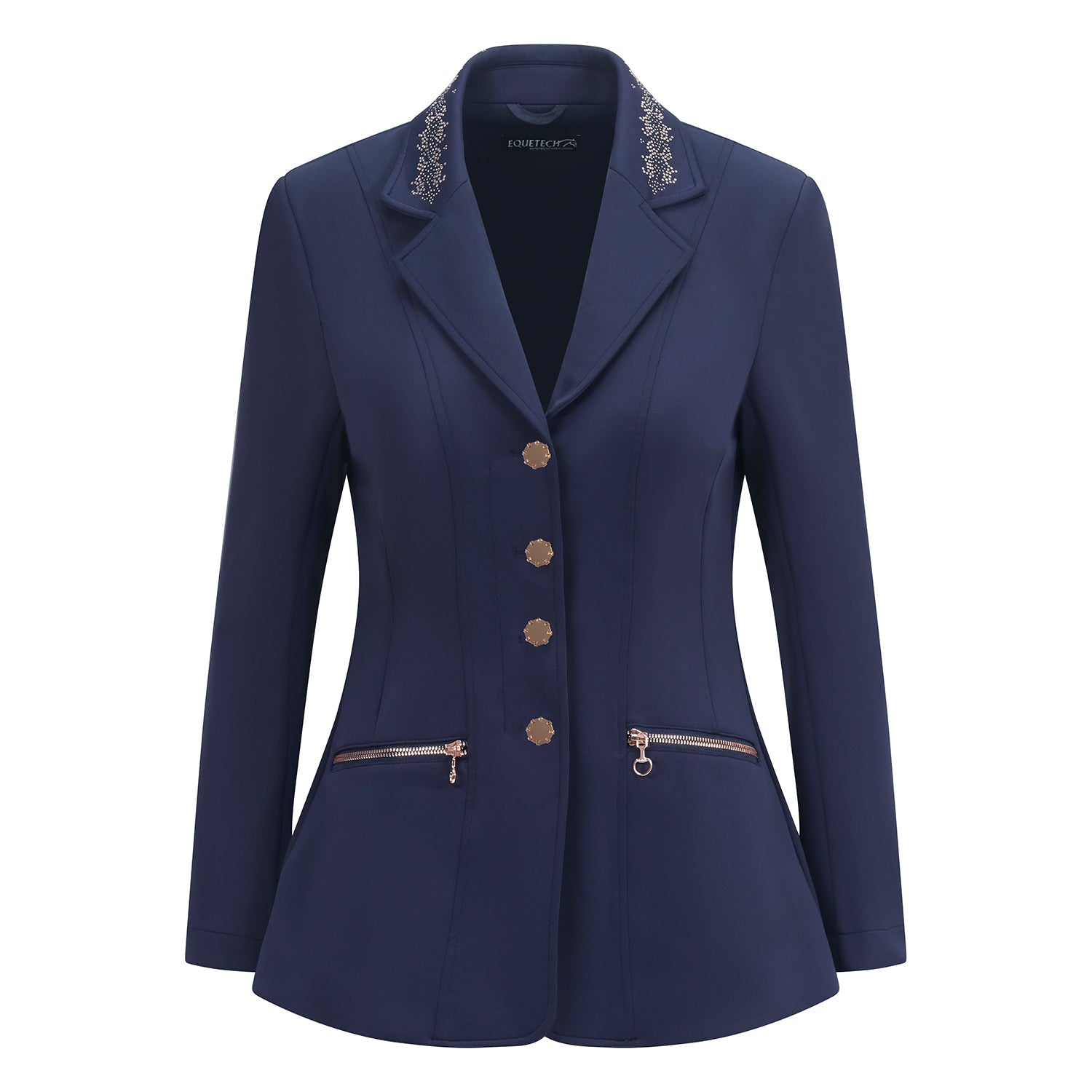 Equetech Crystal Showerproof Competition Jacket - Navy/Rose Gold