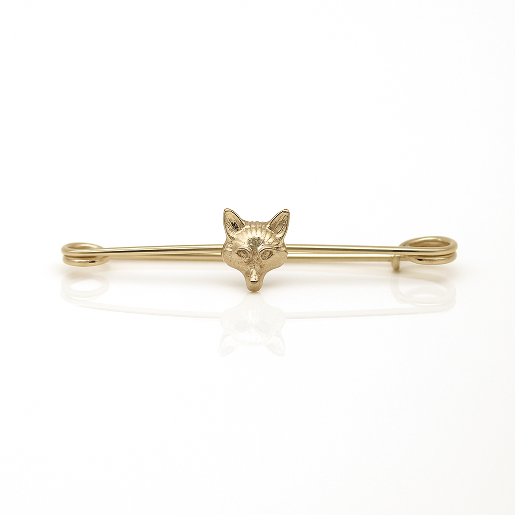 Equetech Traditional Foxhead Stock Pin - Gold