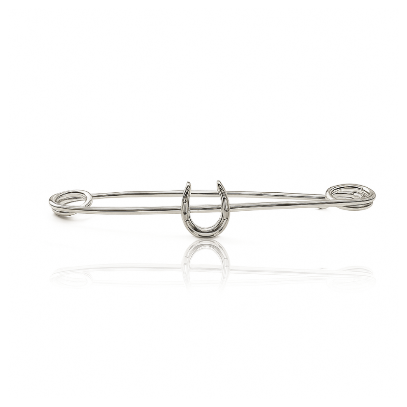 Equetech Traditional Horseshoe Stock Pin - Silver