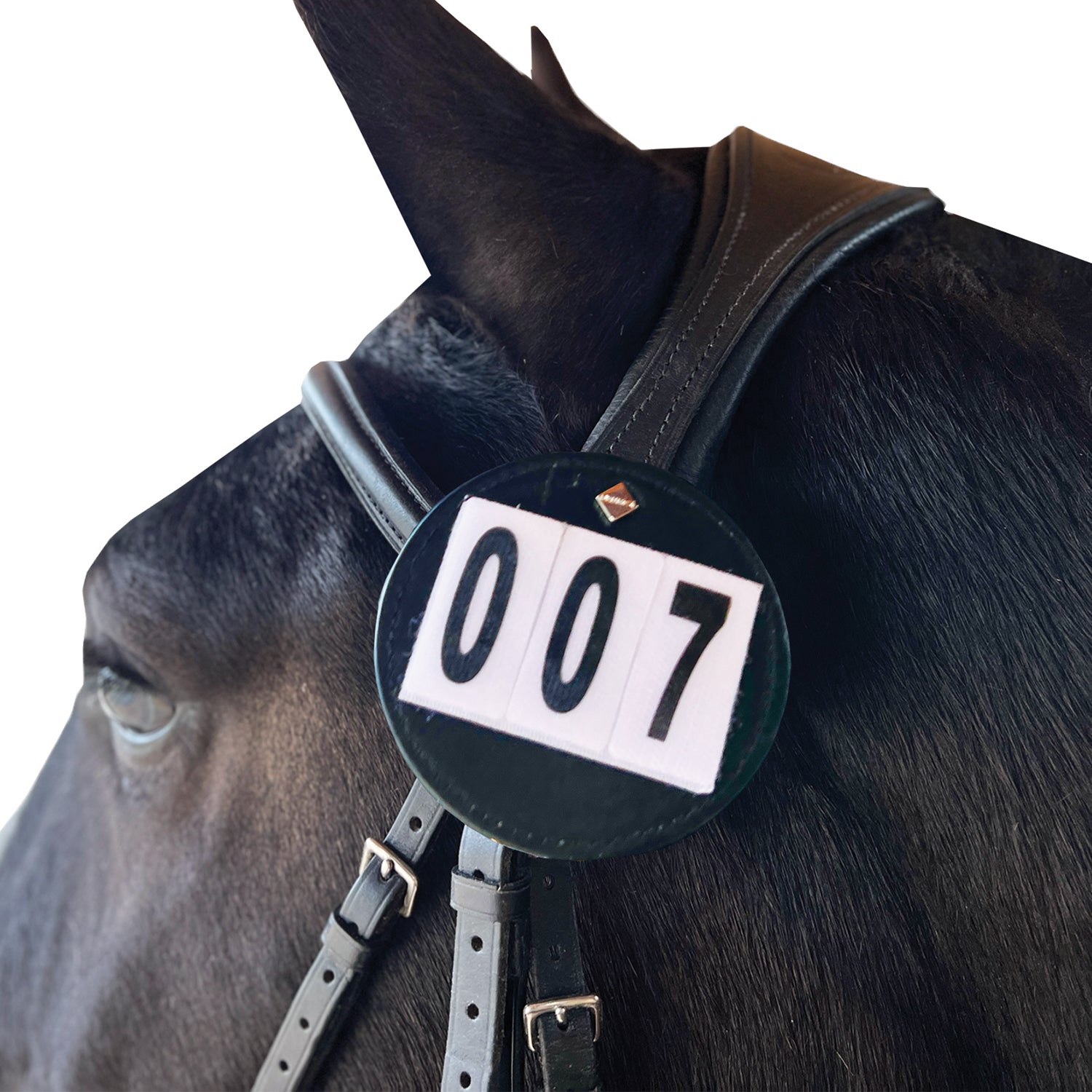 Equetech Luxe Dressage Bridle Number - Pair Black