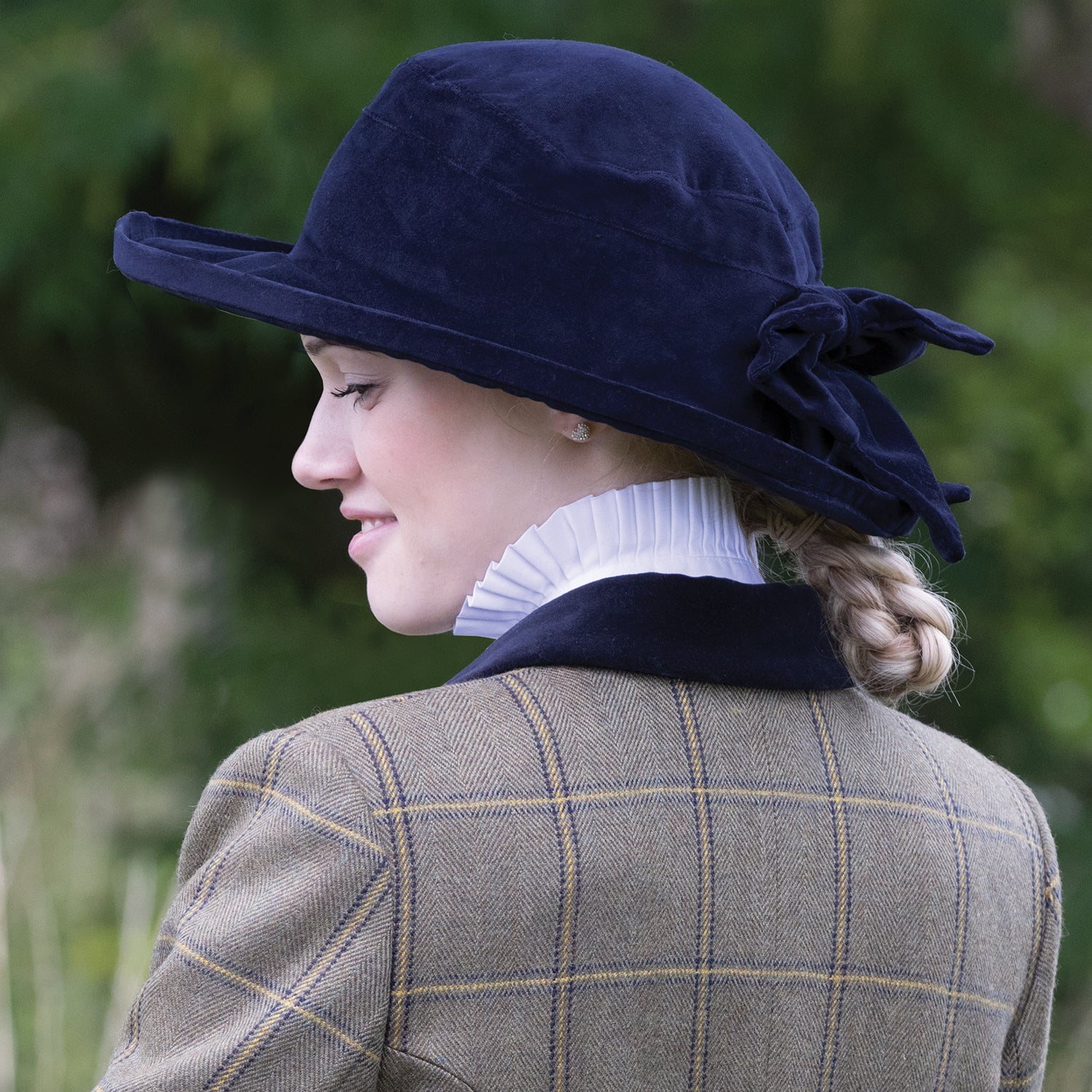 Navy Velvet Show Hat