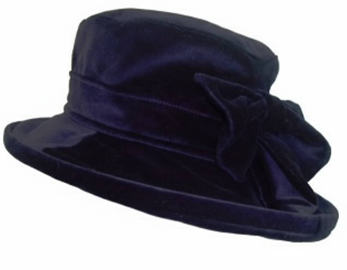 Navy Velvet Show Hat
