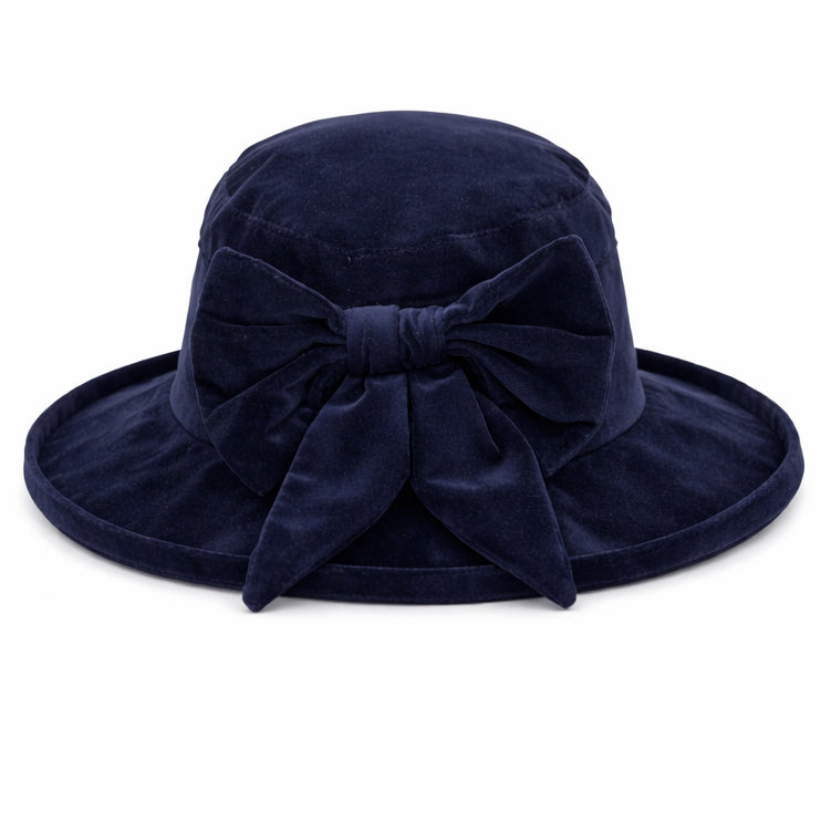 Navy Velvet Show Hat