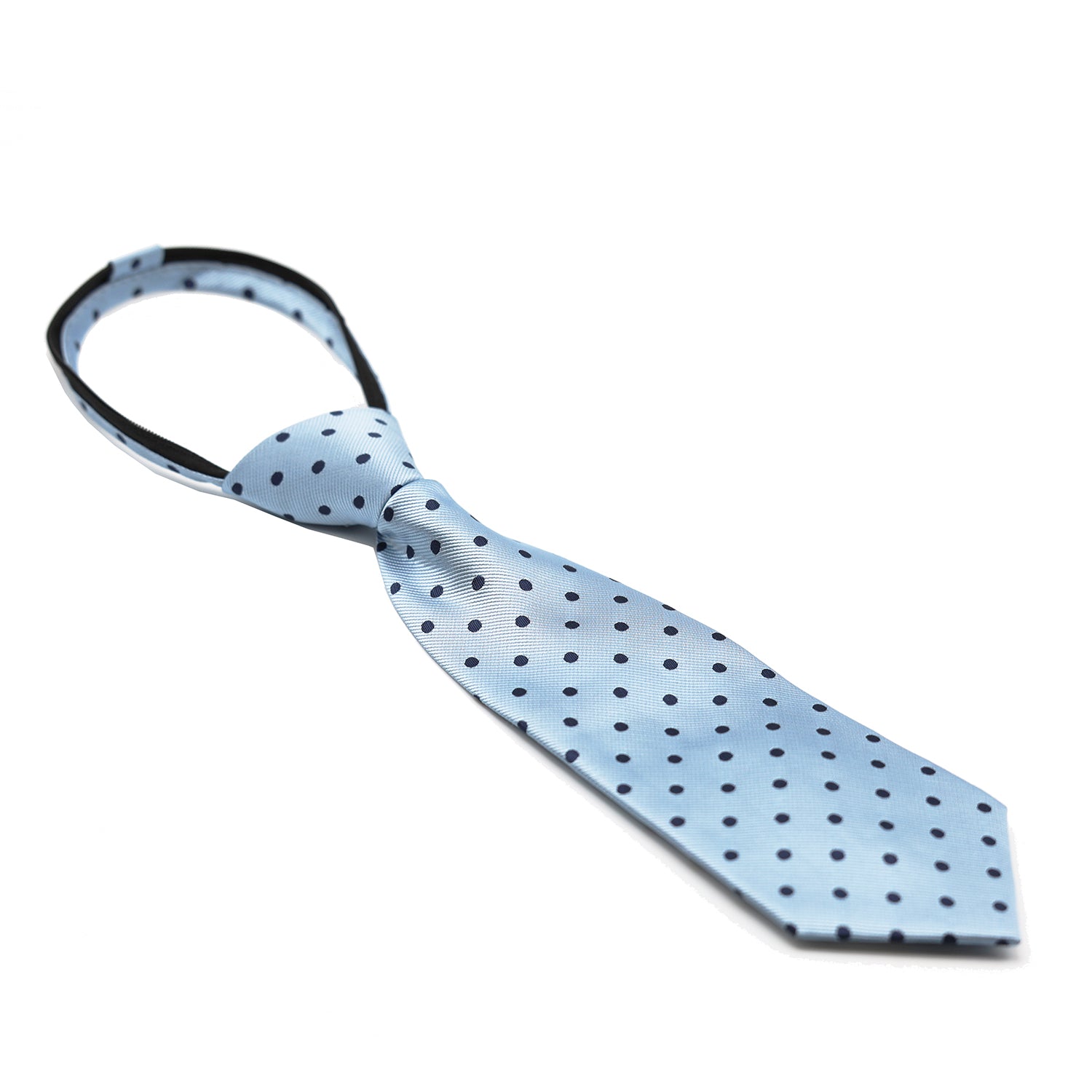 Equetech Polka Dot Zipper Tie - Lt Blue/Navy