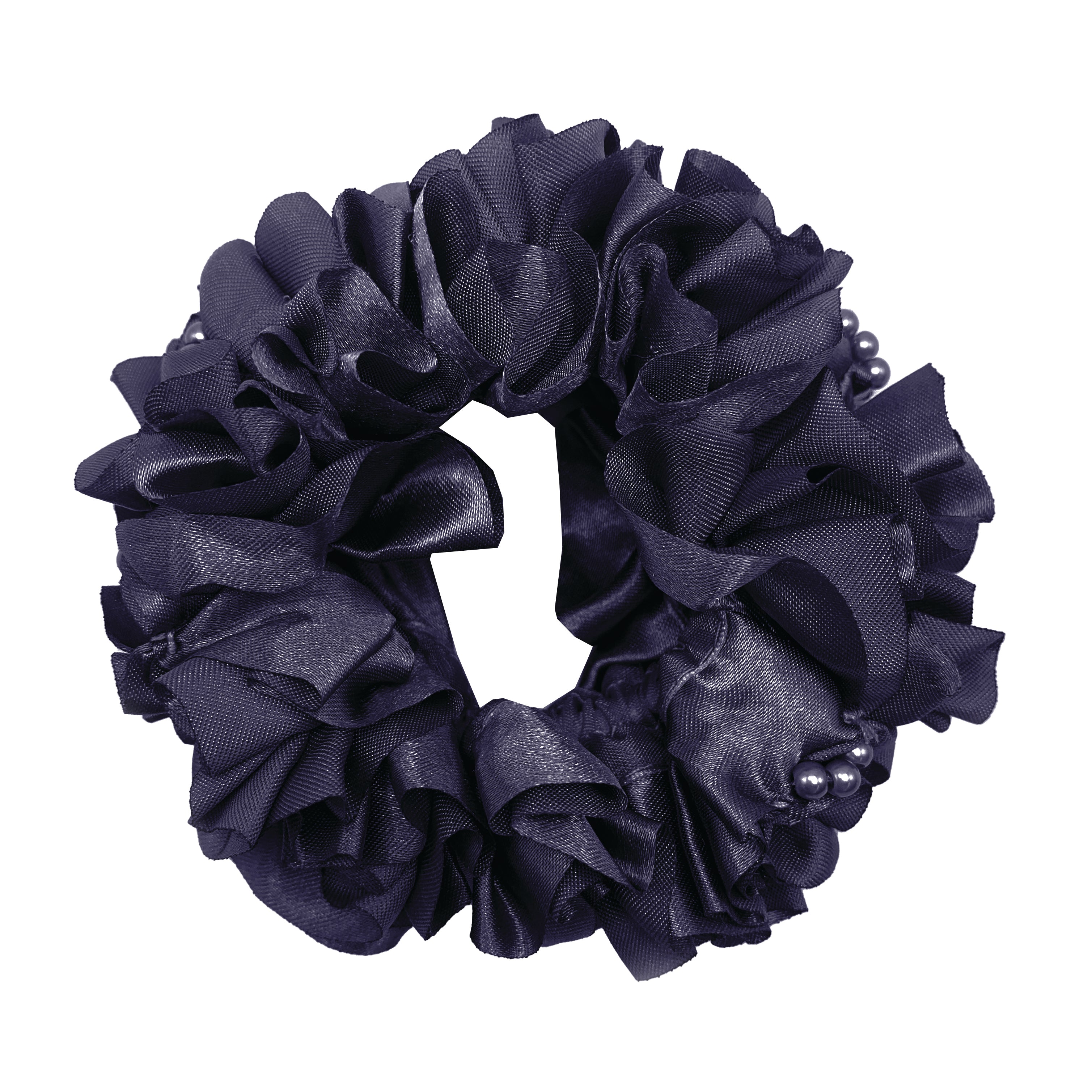 Equetech Rosette Beaded Hair Scrunchies Navy