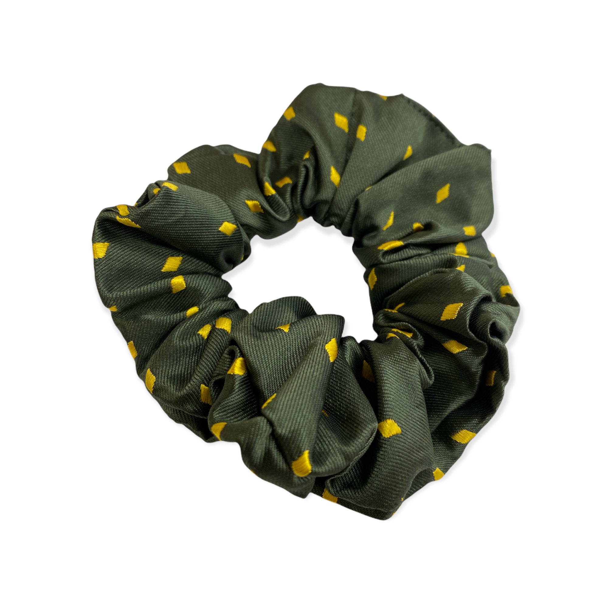 Equetech Diamond Design Hair Scrunchies - Forest Green/Gold