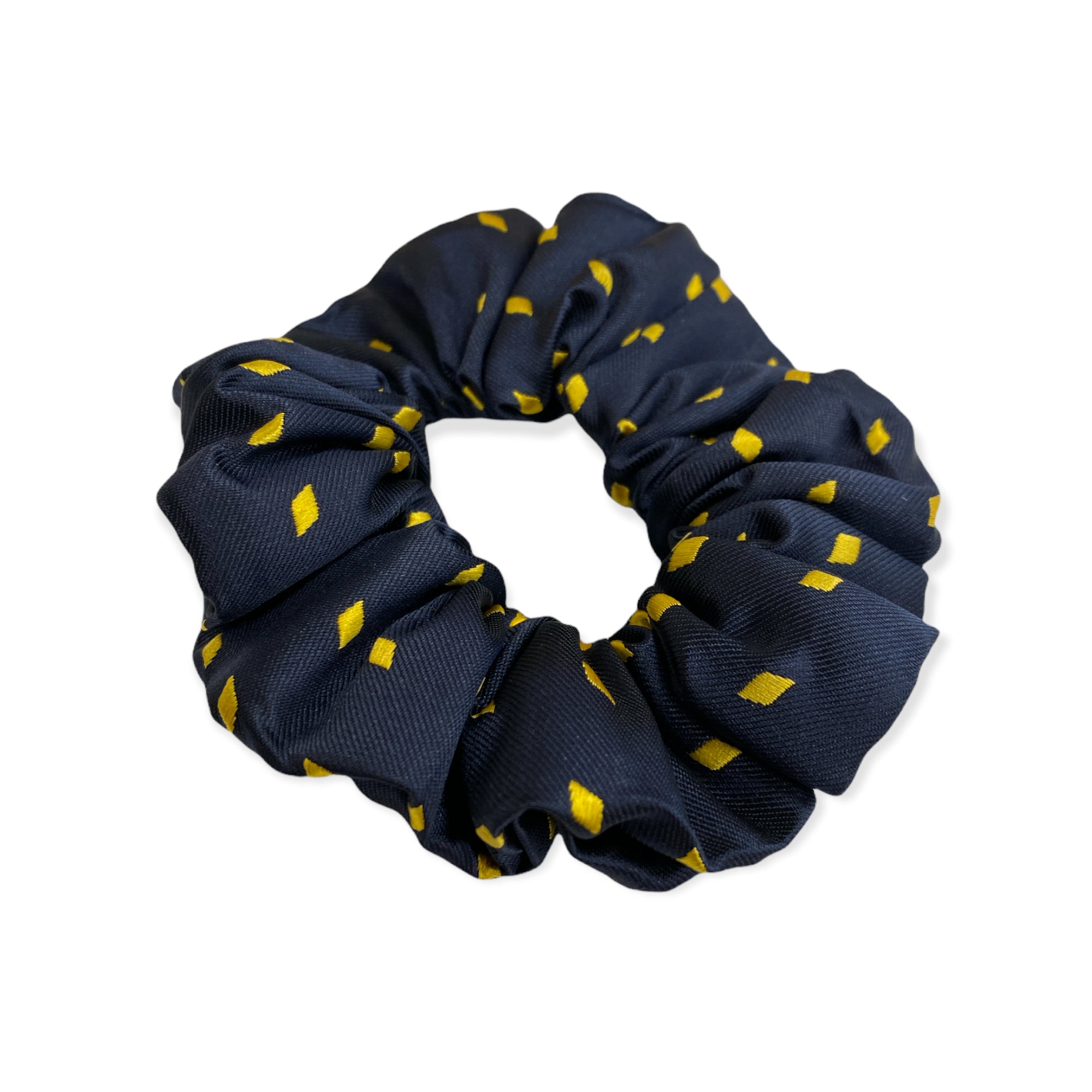 Equetech Diamond Design Hair Scrunchies - Navy/Gold
