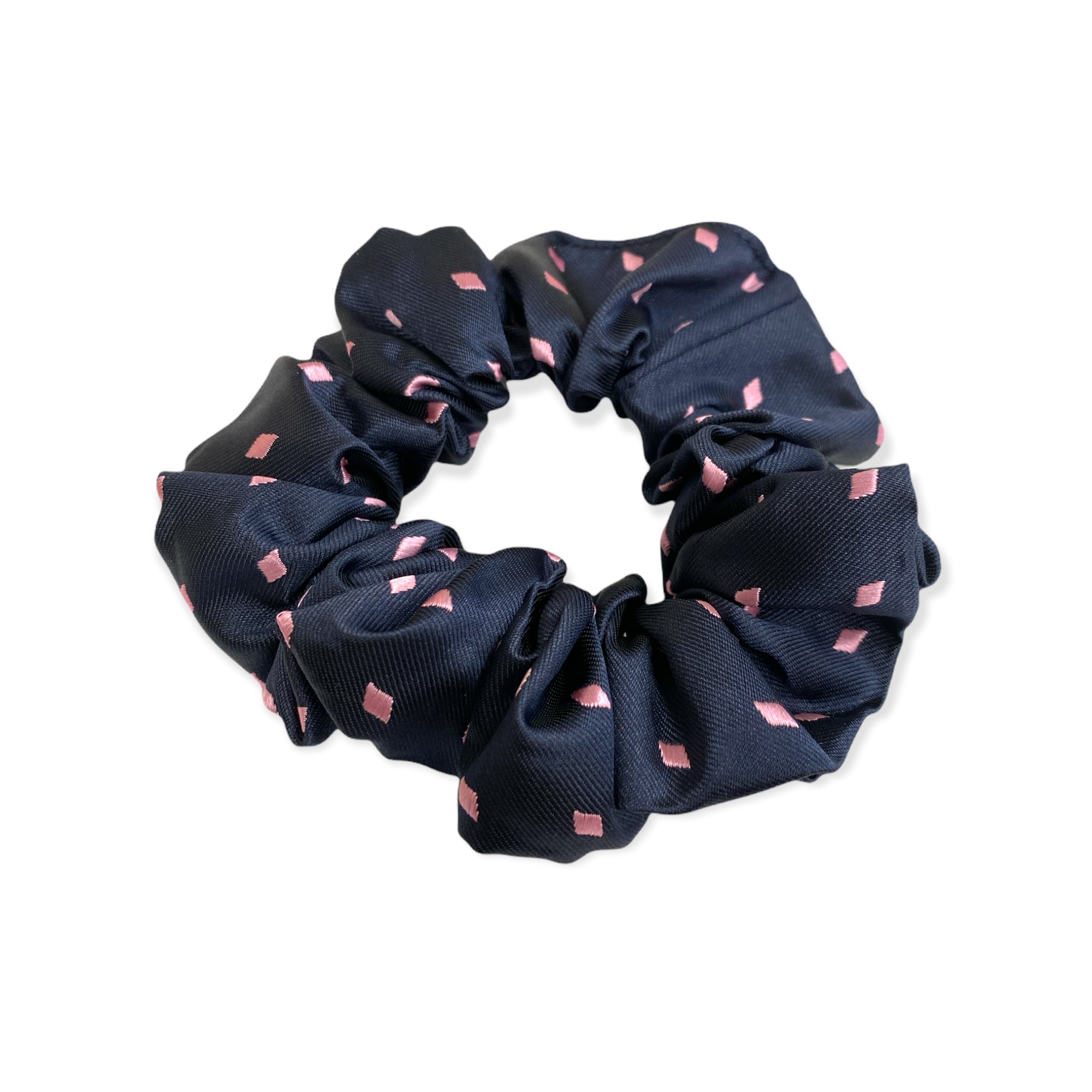 Equetech Diamond Design Hair Scrunchies - Navy/Pink