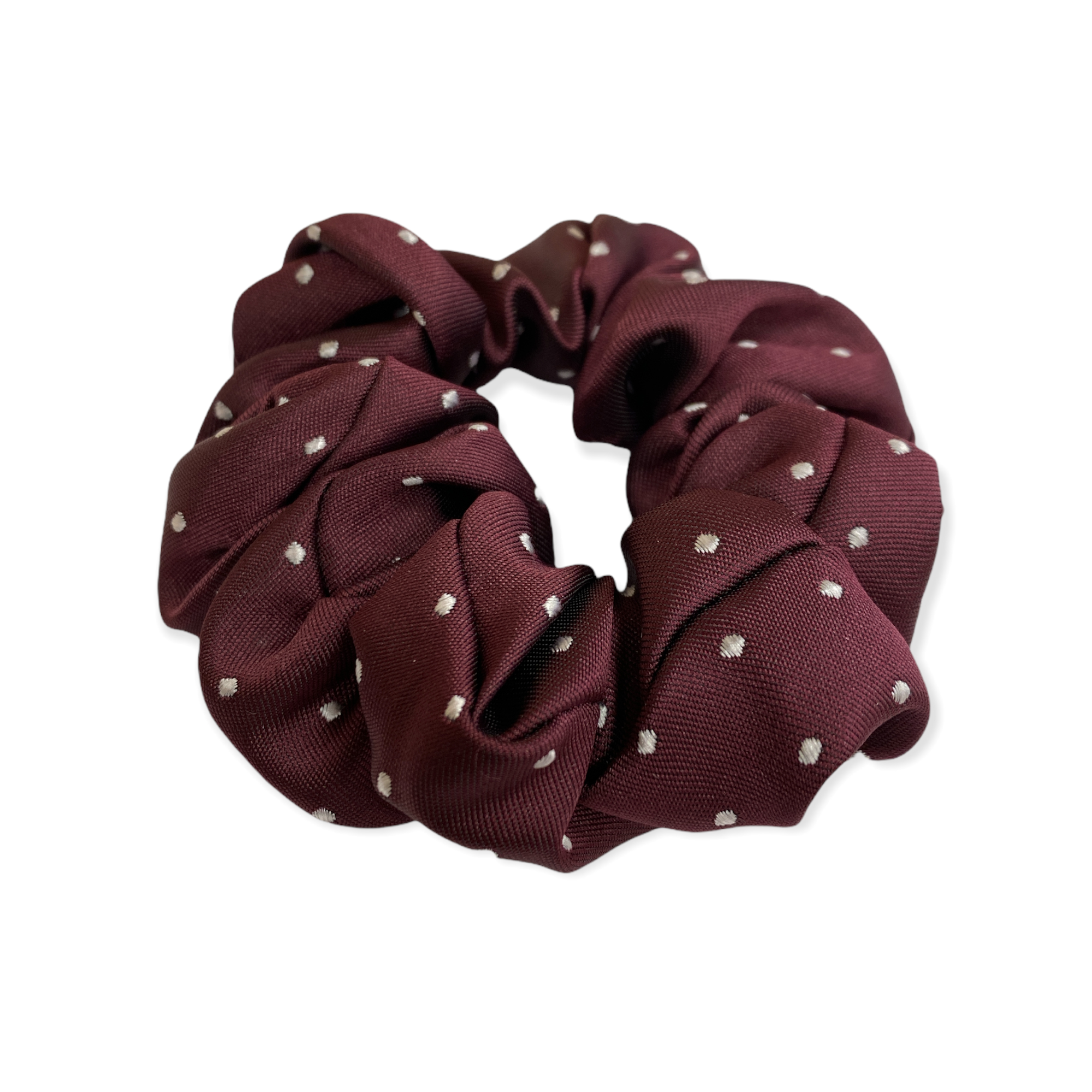 Equetech Pin Spot Hair Scrunchies - Maroon/White