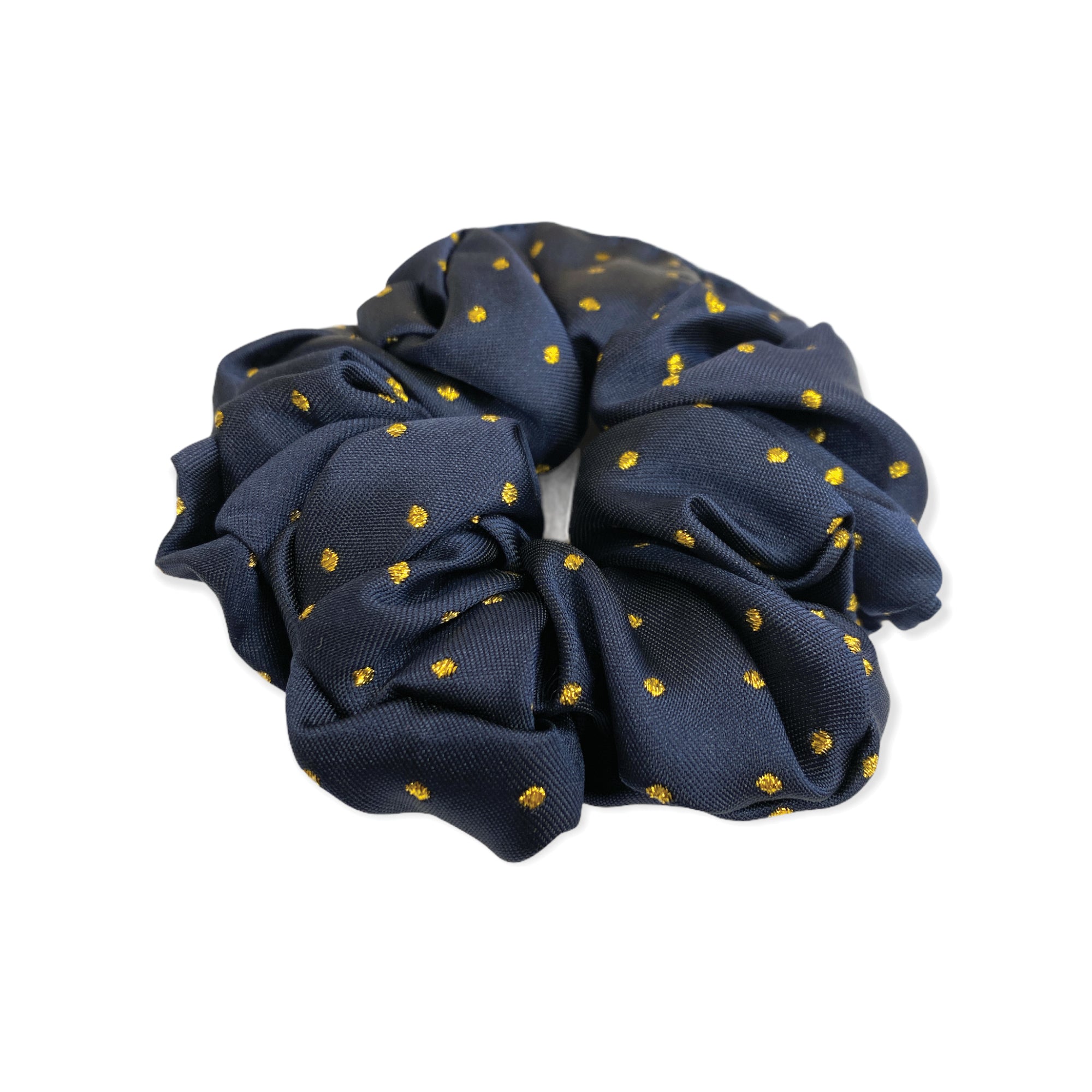 Equetech Pin Spot Hair Scrunchies - Navy/Gold
