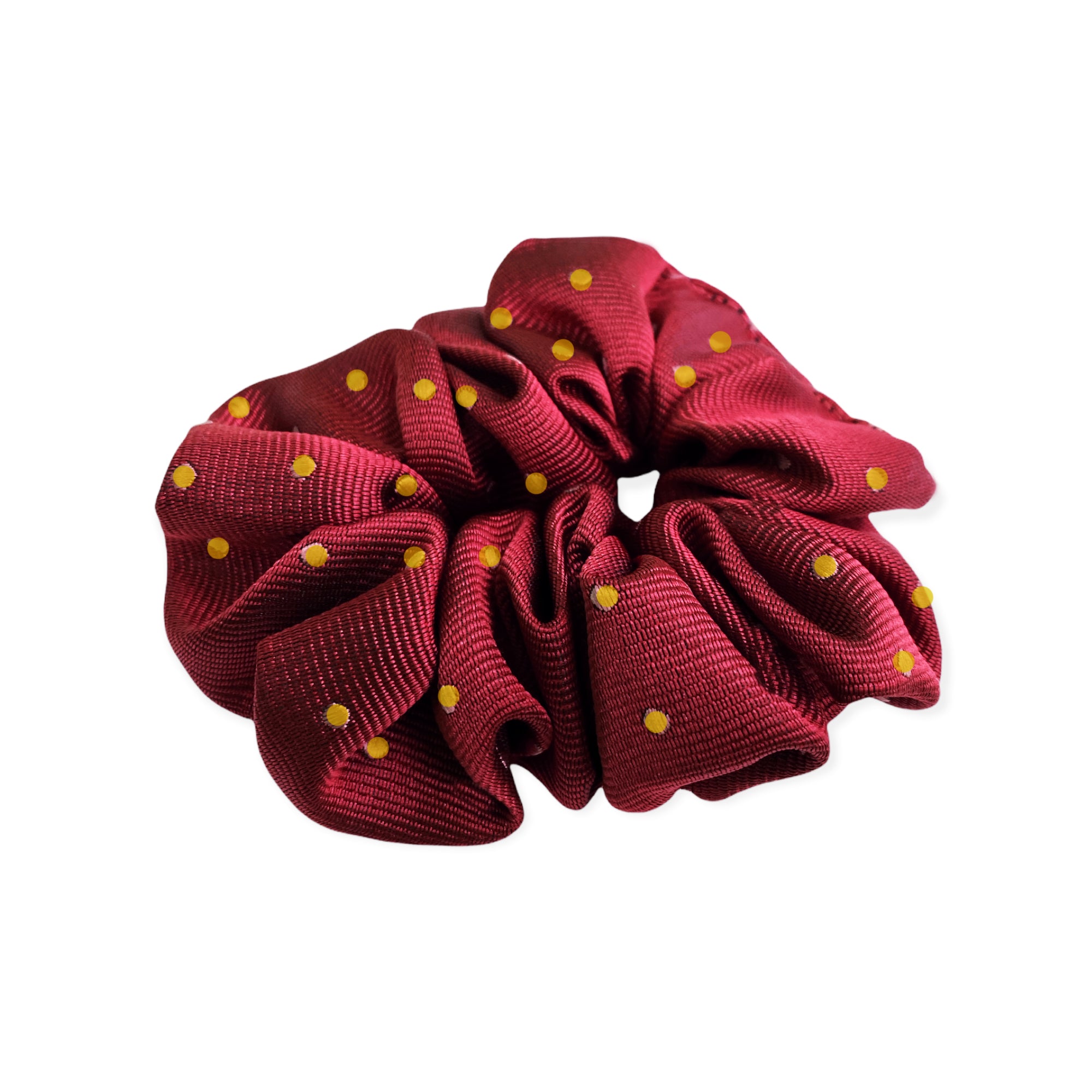 Equetech Polka Dot Hair Scrunchies - Burgundy/Gold