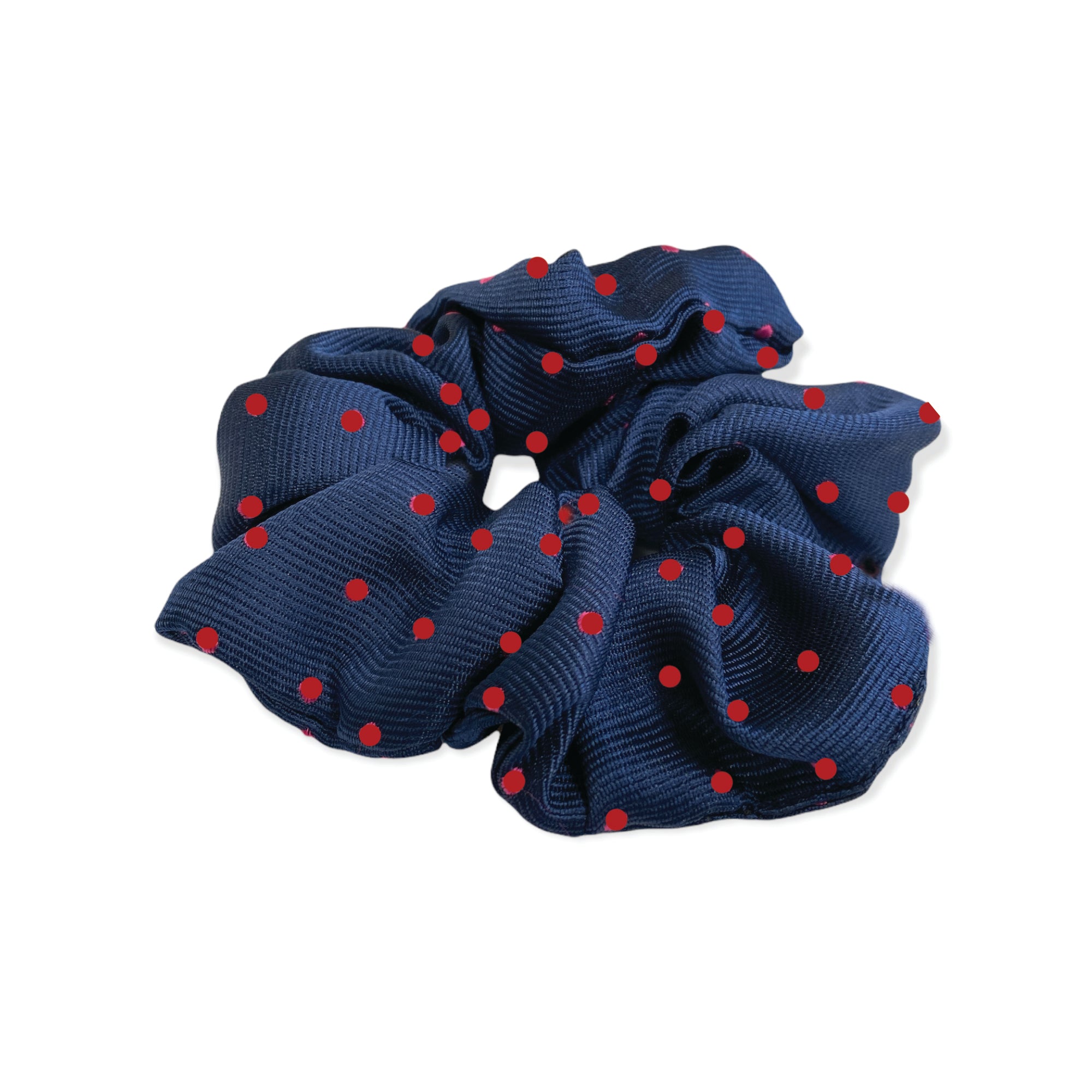 Equetech Polka Dot Hair Scrunchies - Navy/Red