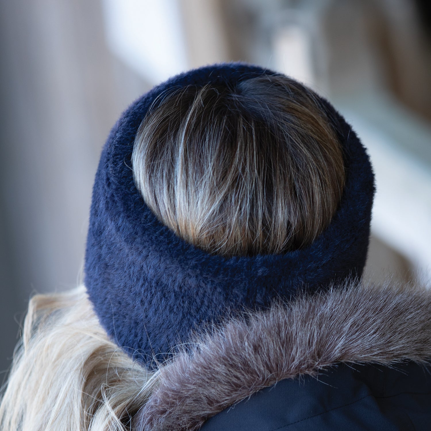 Equetech Supasoft Luxe Fur Headband - Navy