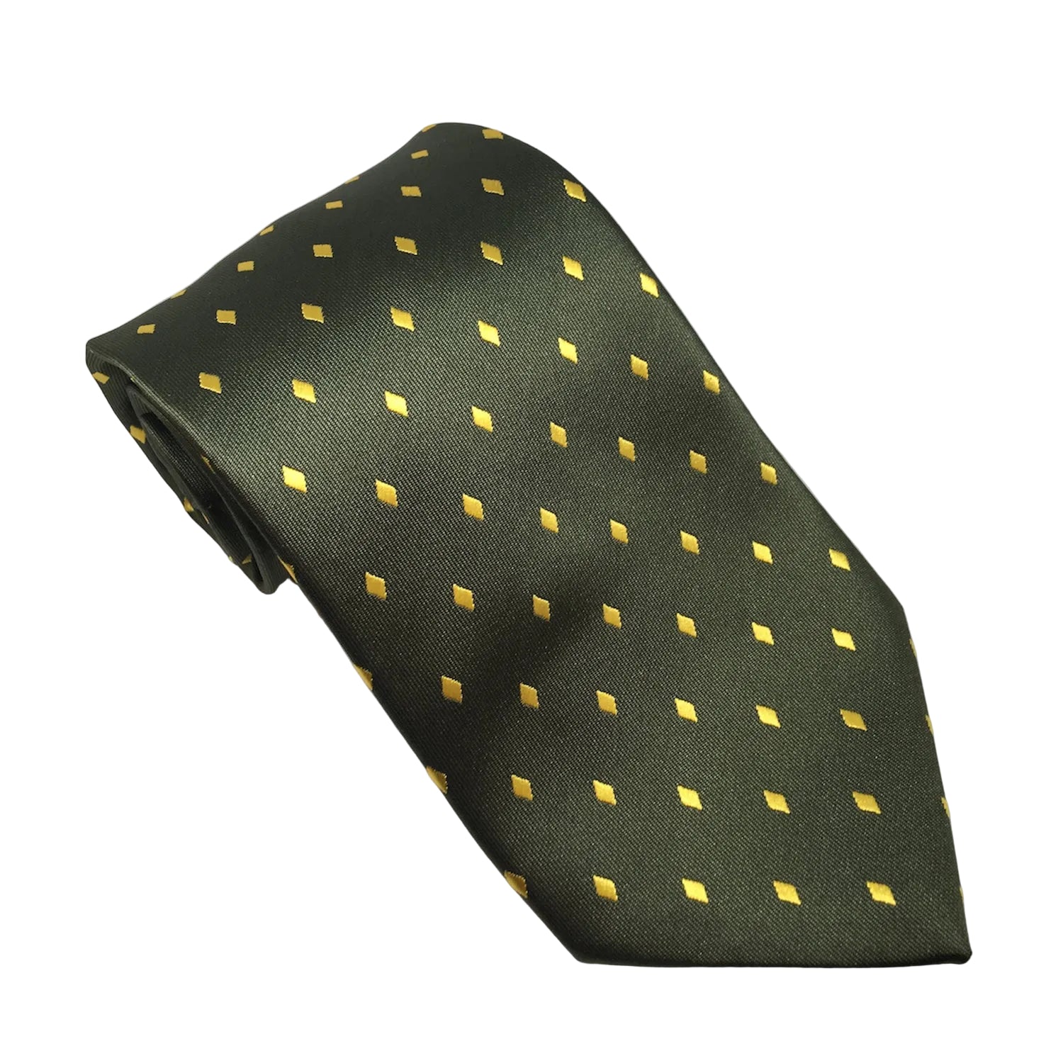 Equetech Adult Diamond Show Tie - Forest Green/Gold