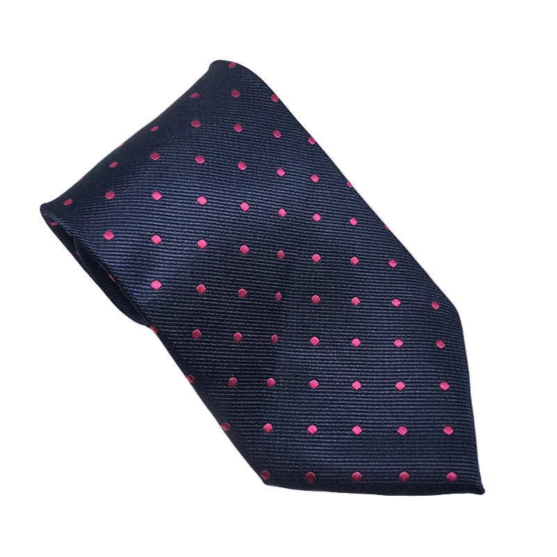 Equetech Junior Polka Dot Show Tie - Navy/Cerise