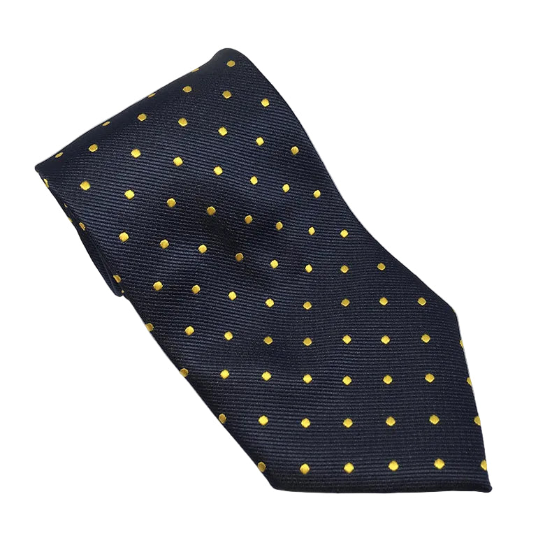 Equetech Adults Polka Dot Show Tie - Navy/Gold