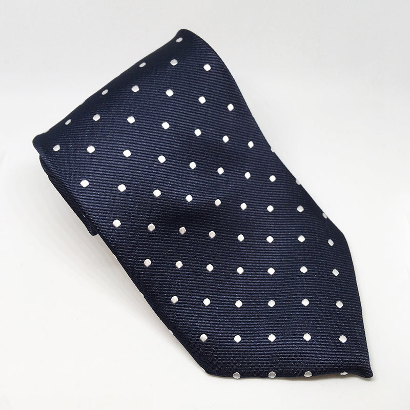 Equetech Adults Polka Dot Show Tie - Navy/White