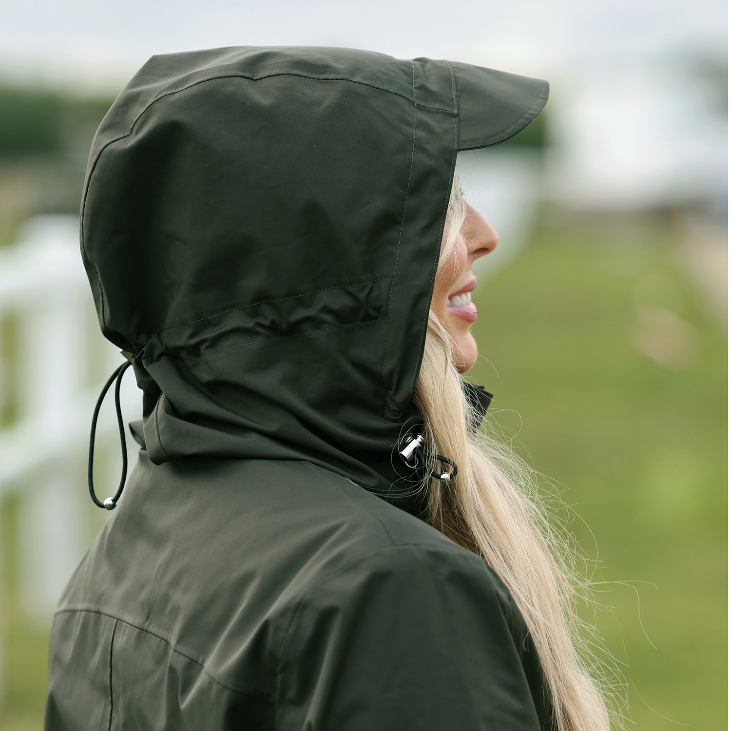 Equetech Utopia Luxe Long Waterproof Riding Coat - Alpine hood