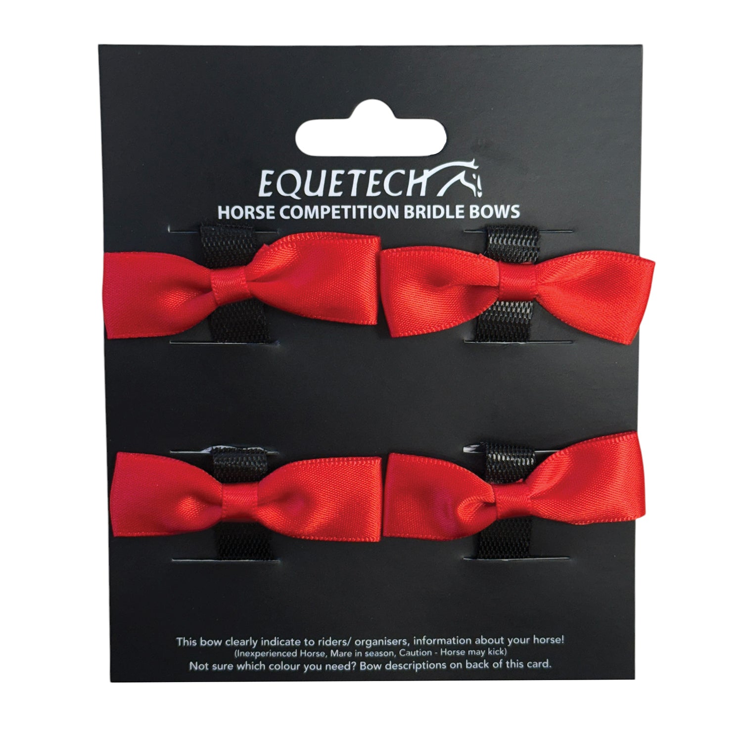 Equetech Horse Bridle Warning Ribbons - Red