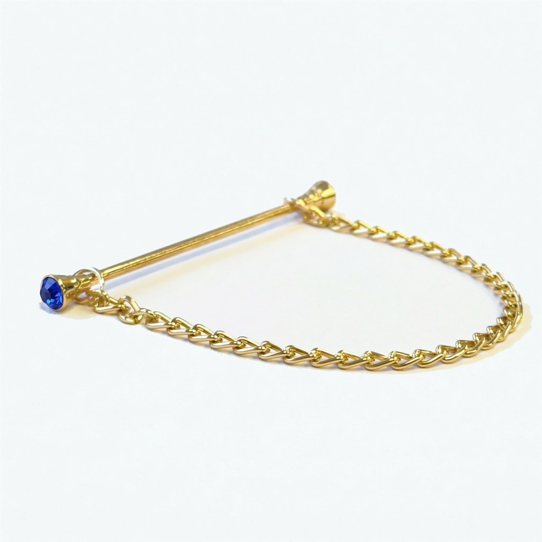 Crystal Showing Collar Pin & Chain - Equetech