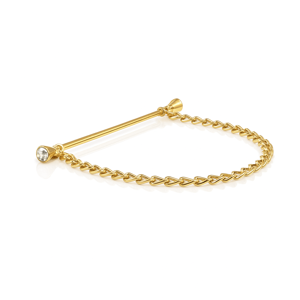 Crystal Showing Collar Pin & Chain - Equetech