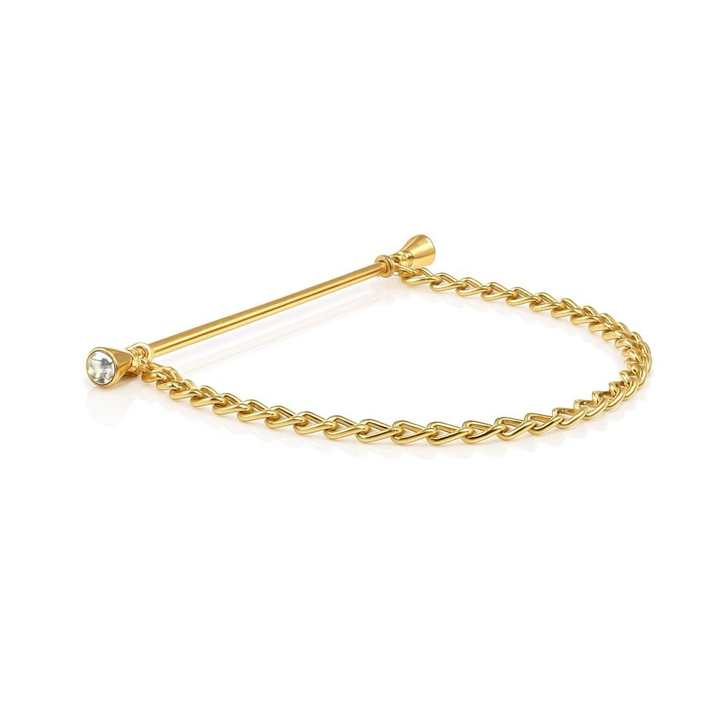 Crystal Showing Collar Pin & Chain - Equetech