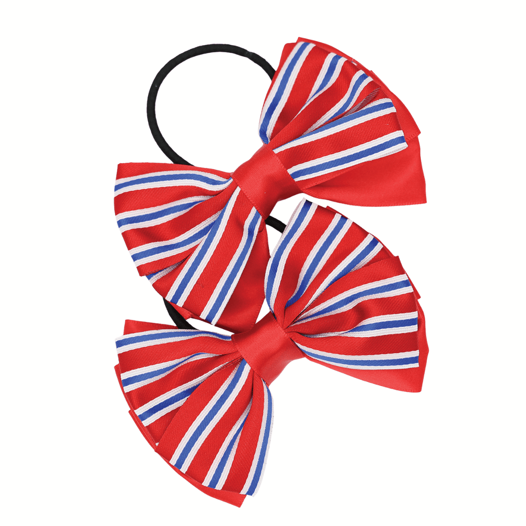 Luxury Regent Striped Show Bow Ribbons - Pair - Equetech