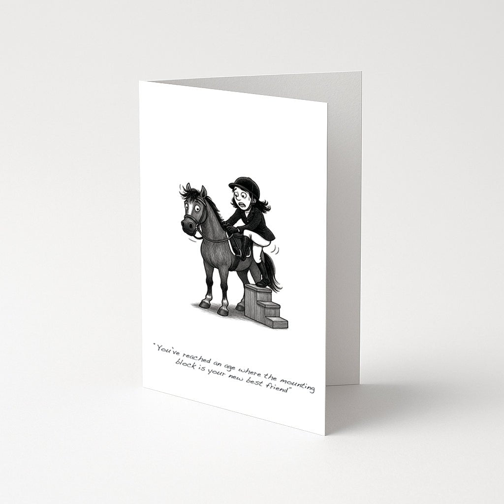 'Mounting Block' Greetings Card - Equetech