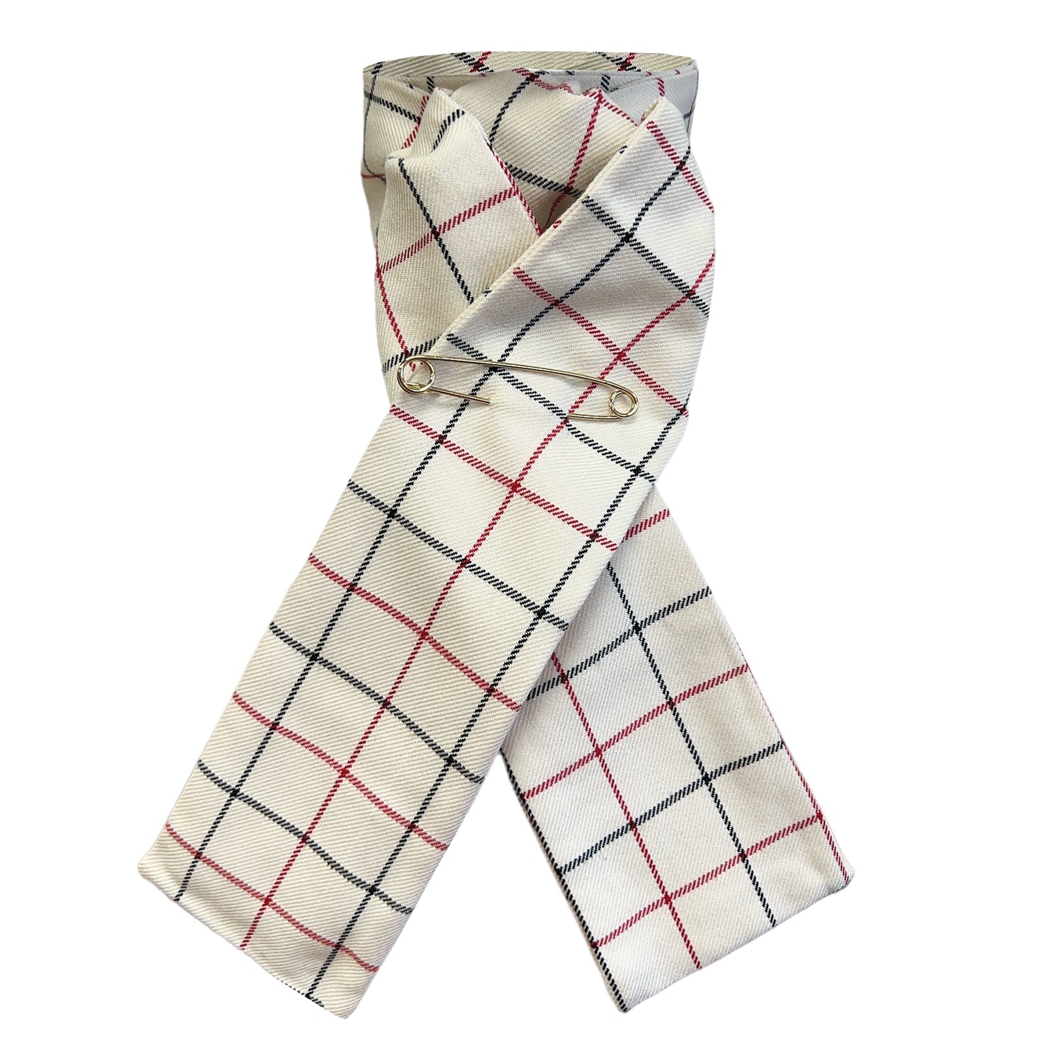 Tattersall Check Riding Stock - Black/Red - Equetech