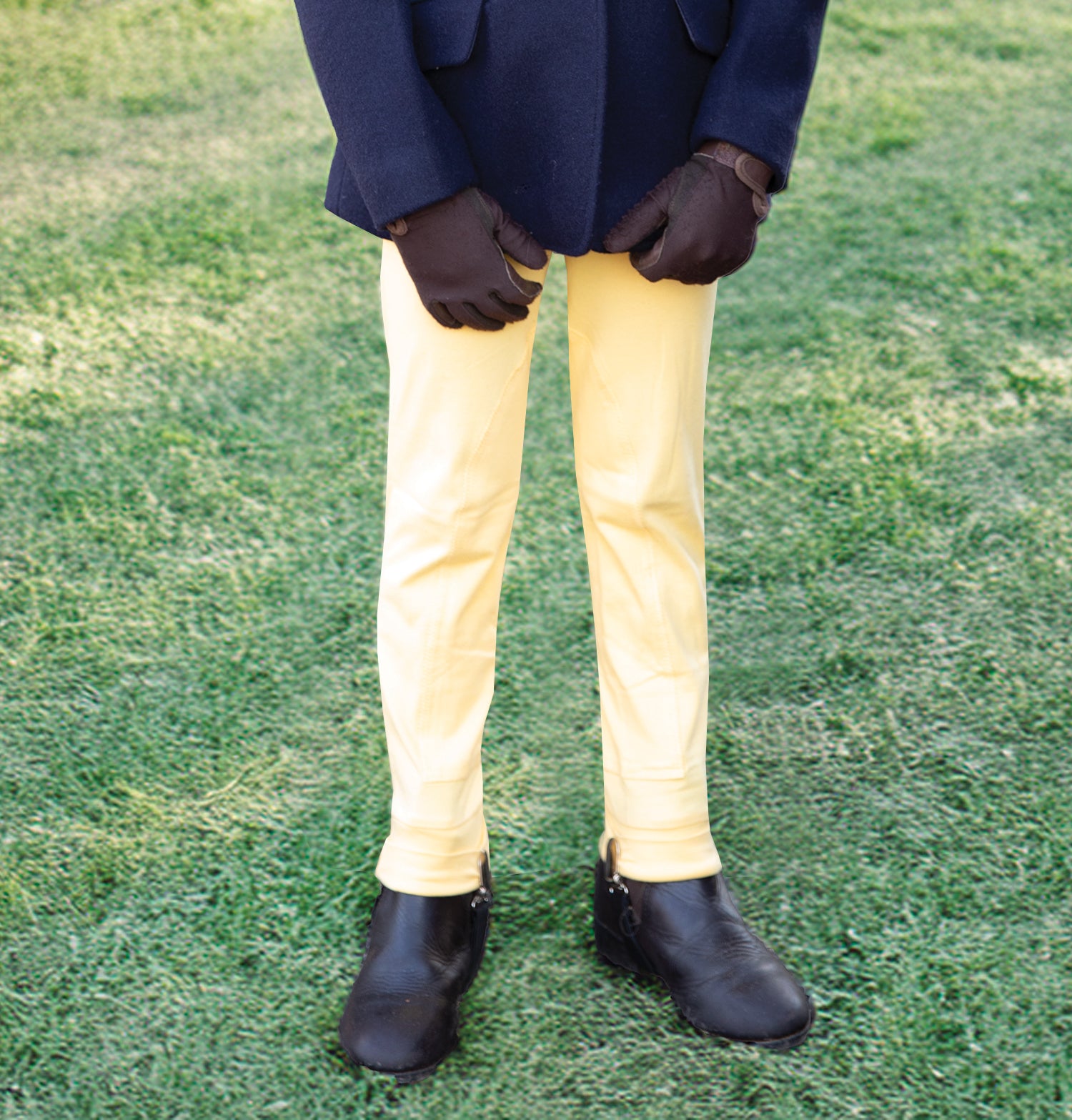 Equetech Dinky Tots Jodhpurs - Canary showing