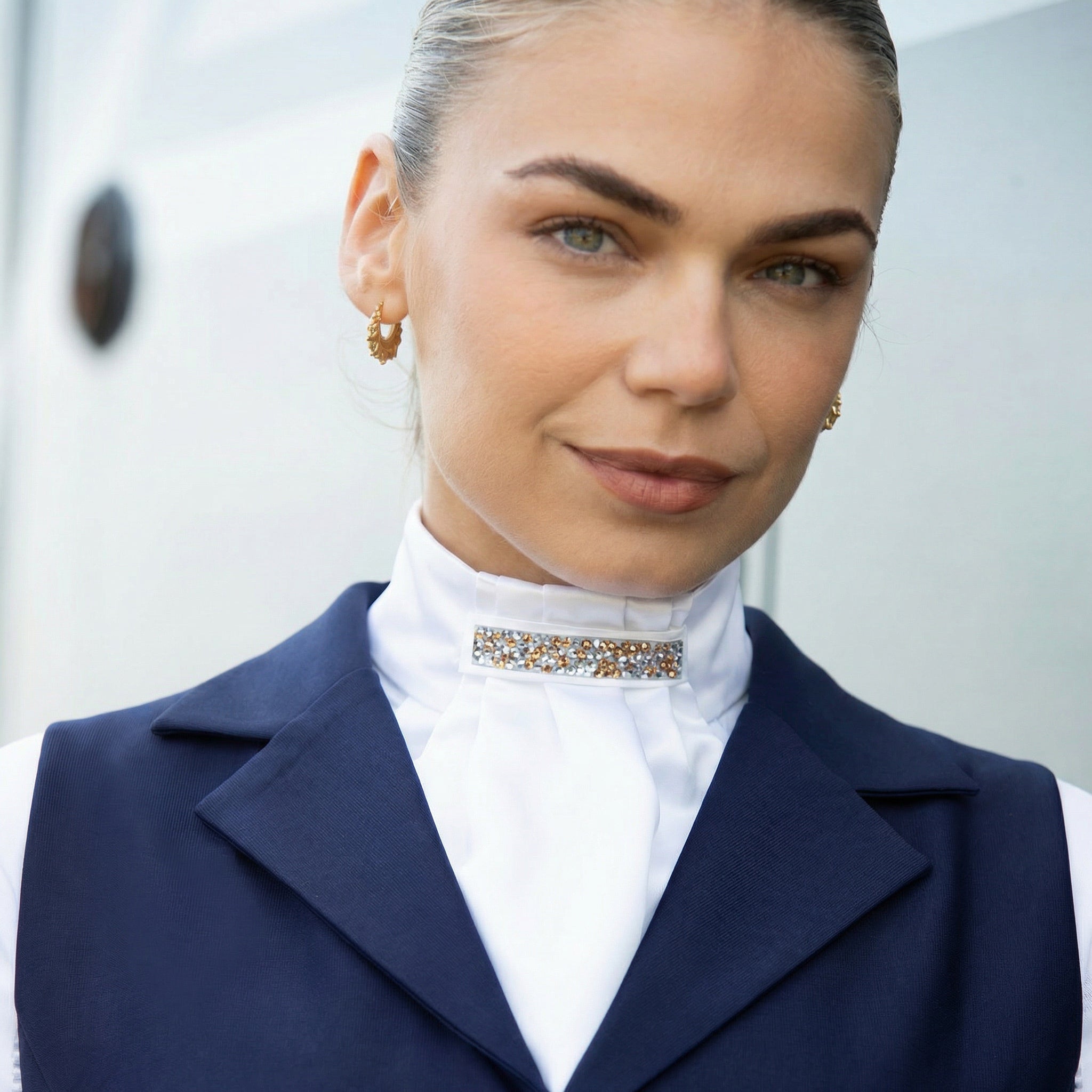 Equetech Rose Gold Crystal Deluxe Ready-Tied Stock