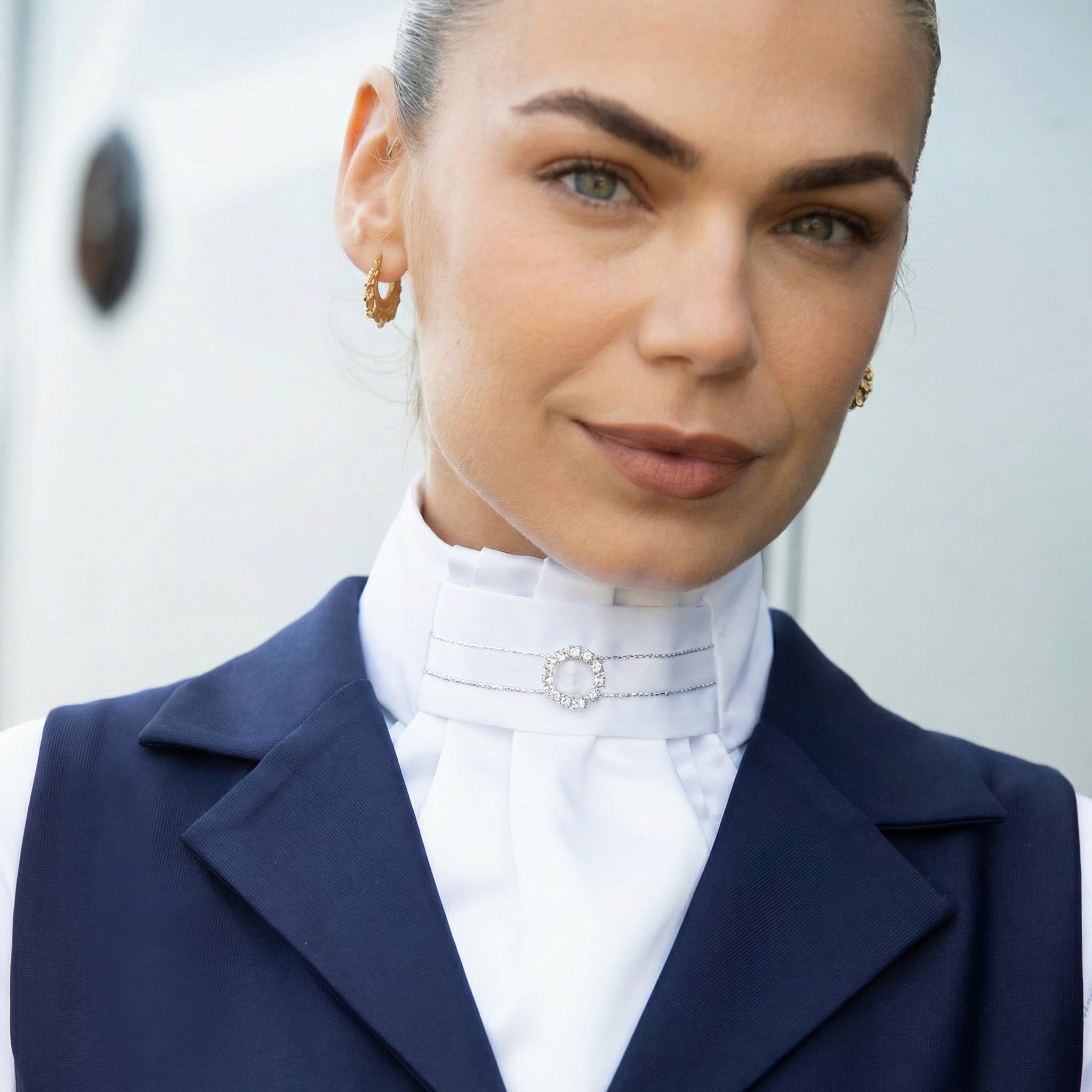 Equetech Diamanté Circle Deluxe Ready-Tied Stock