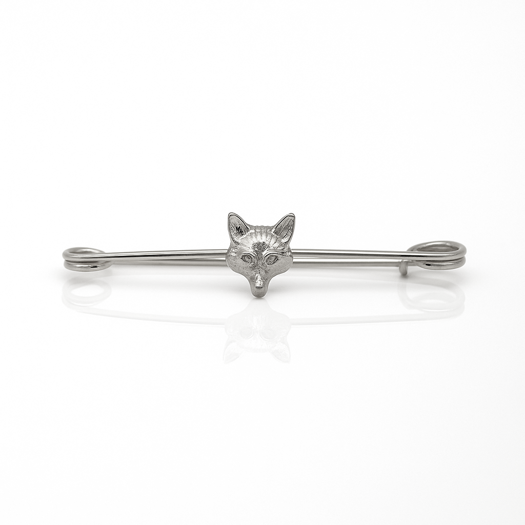 Equetech Traditional Foxhead Stock Pin - Silver 
