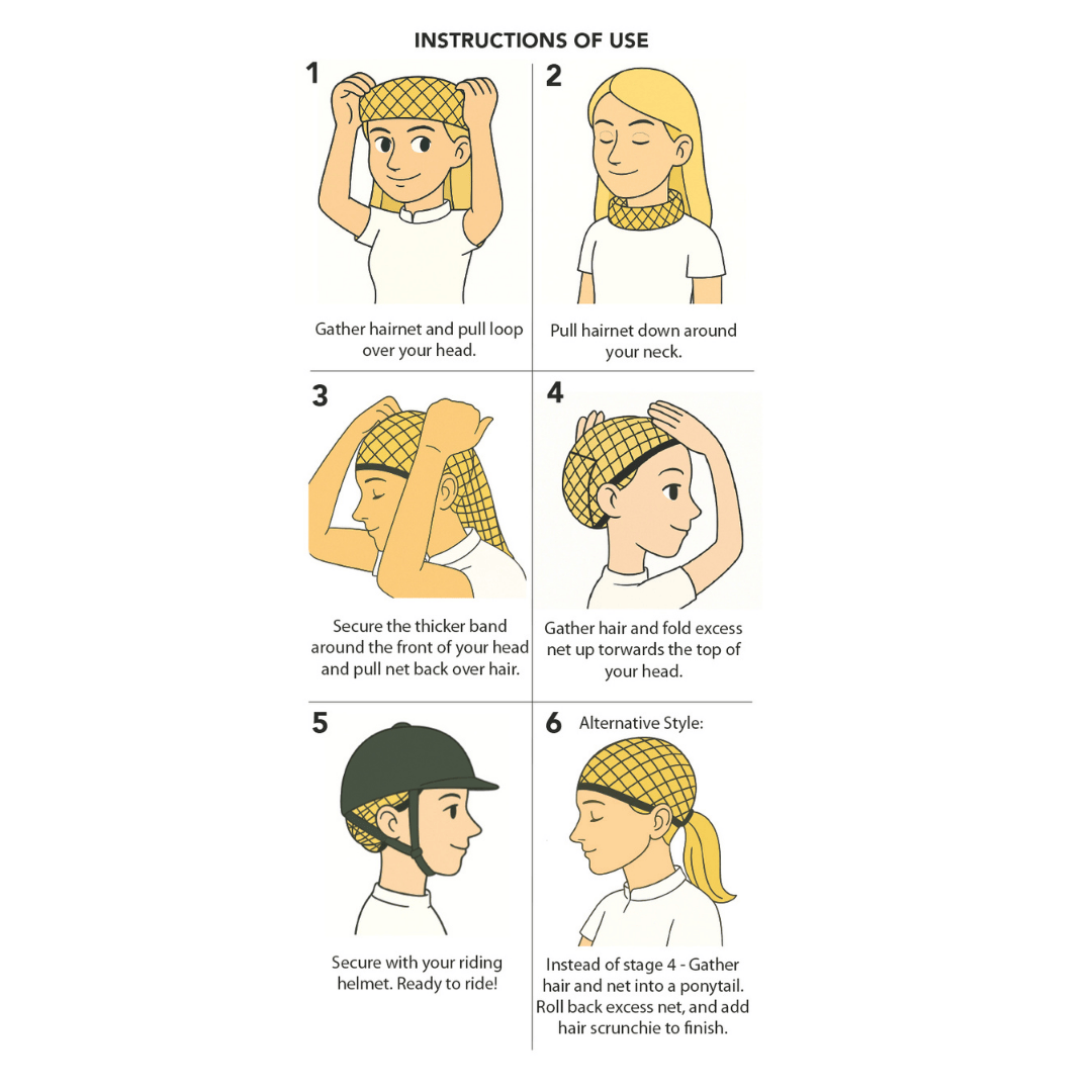 Equetech 2-In-1 HD Show Hairnets instructions