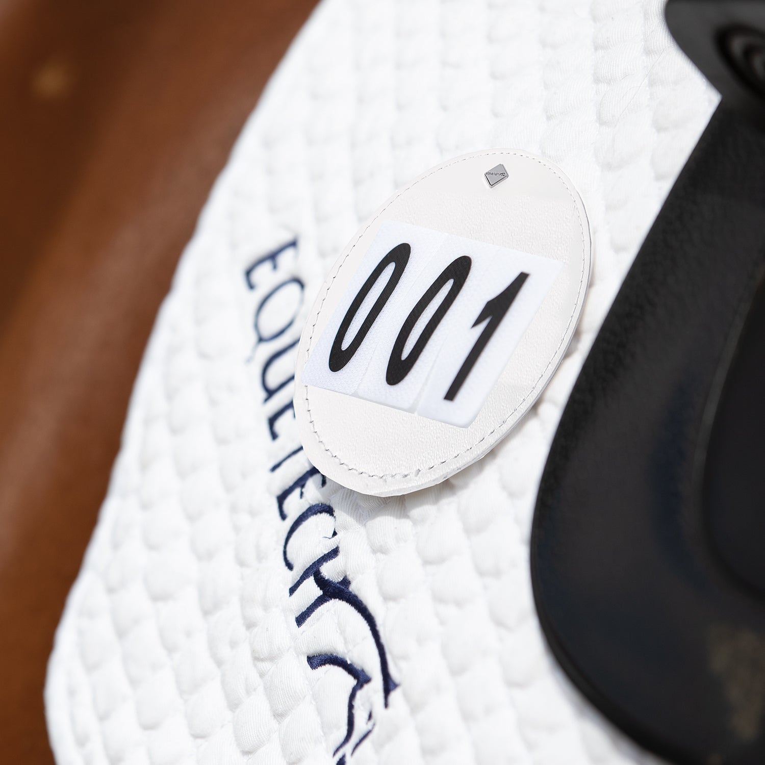 Luxe Dressage Saddle Cloth Number  - Pair white