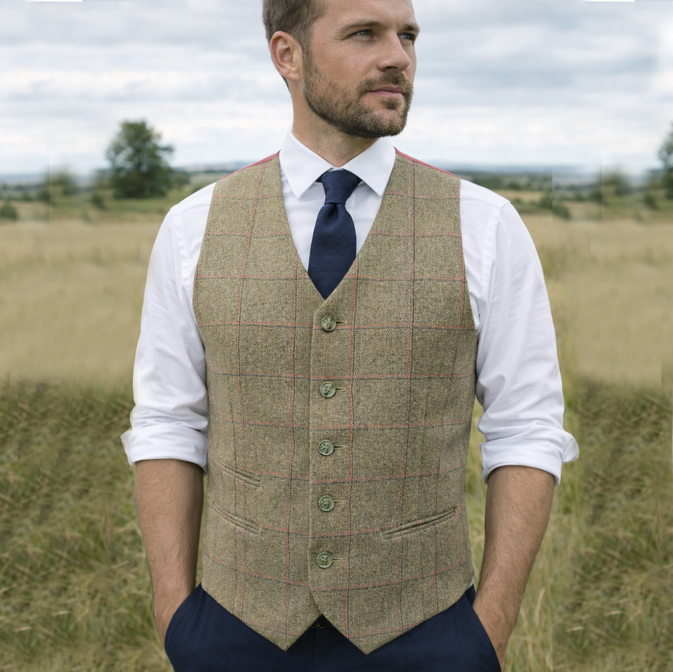 Equetech Mens Launton Tweed Classic Waistcoat