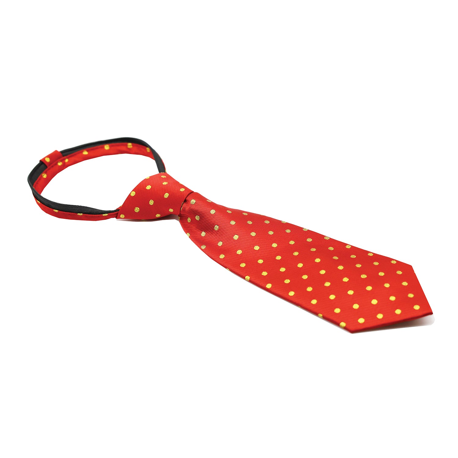Equetech Polka Dot Zipper Tie - Junior Red/Gold
