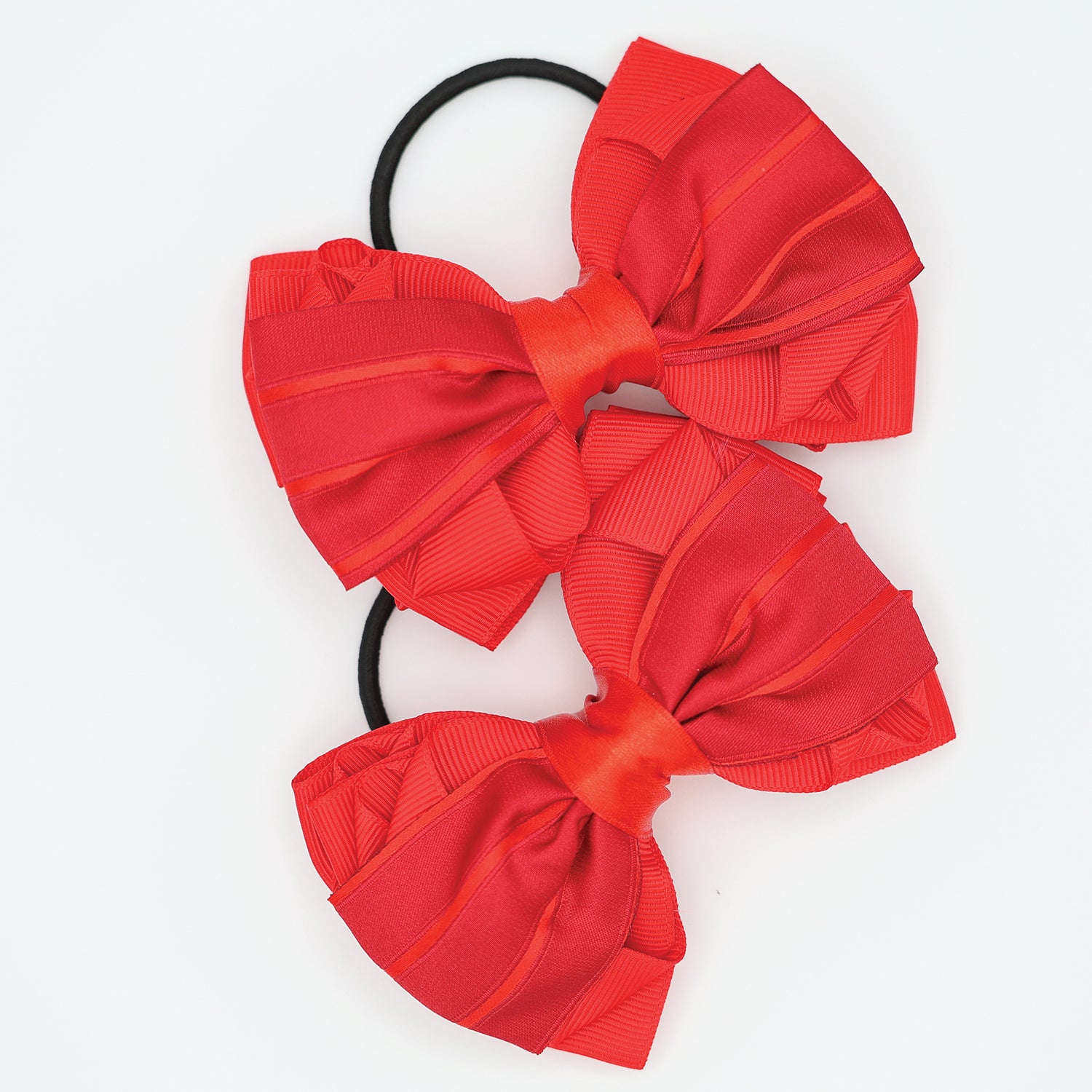 Equetech Luxury Red Show Bow Ribbons - Pair