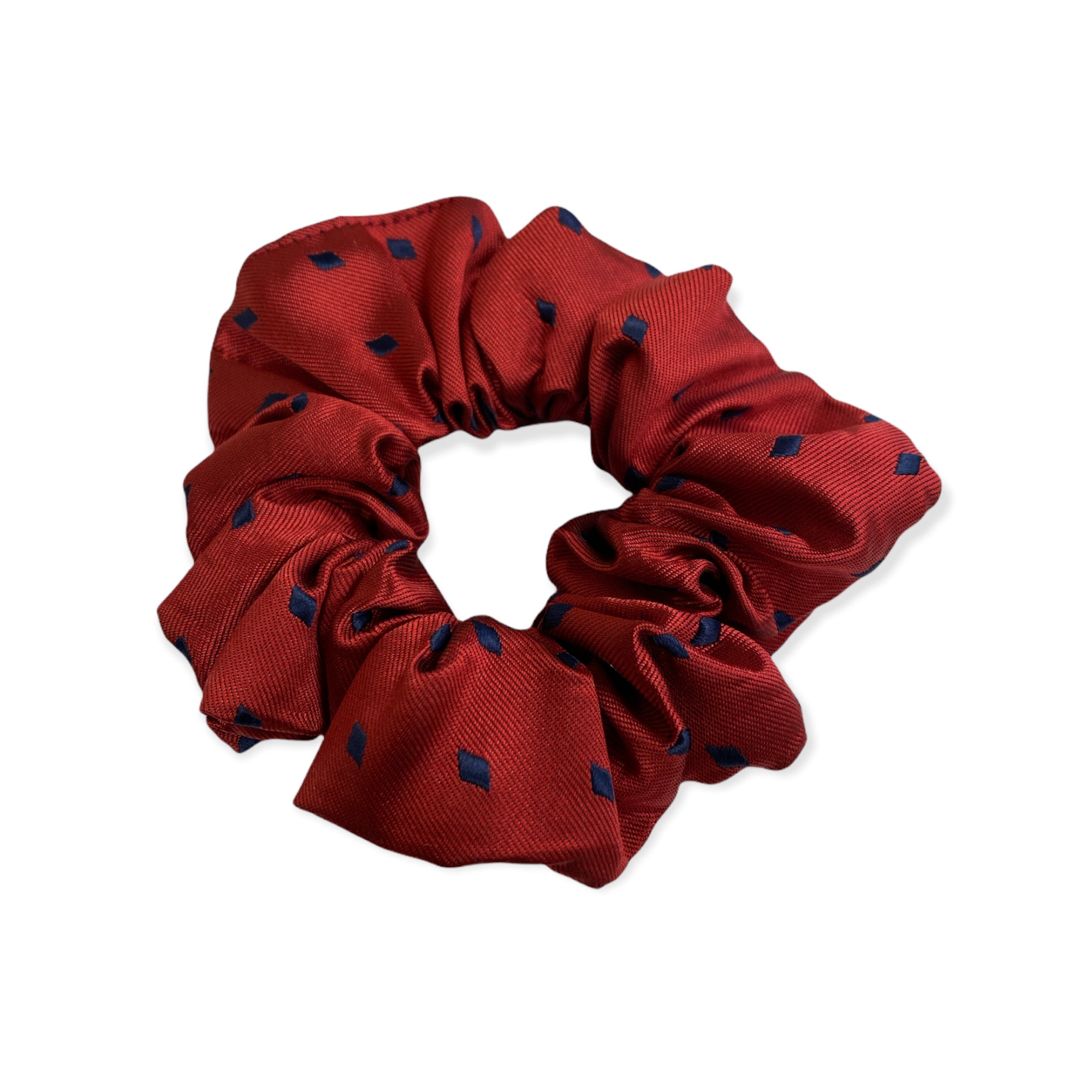 Equetech Diamond Design Hair Scrunchies - Red/Navy