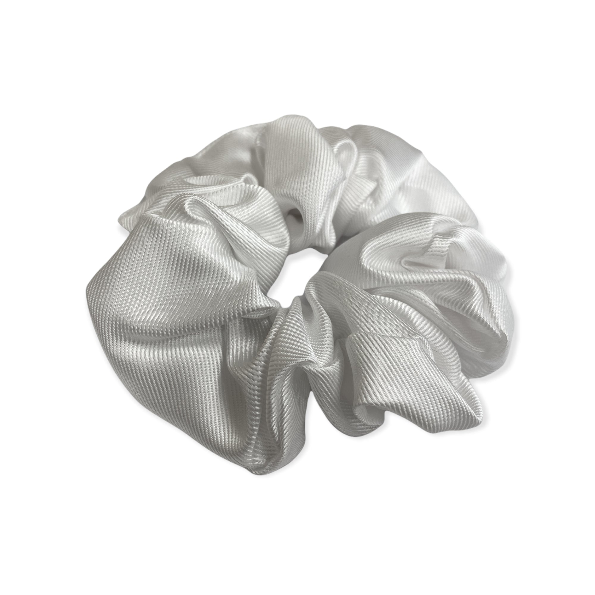Equetech Plain Jacquard Hair Scrunchies White