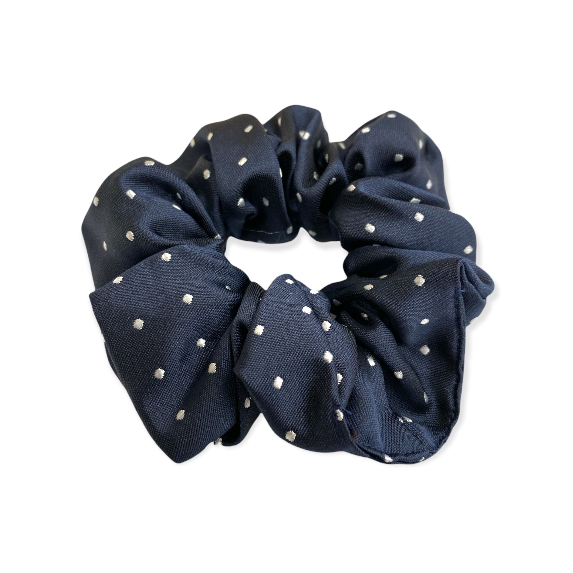 Equetech Pin Spot Hair Scrunchies - Navy/White