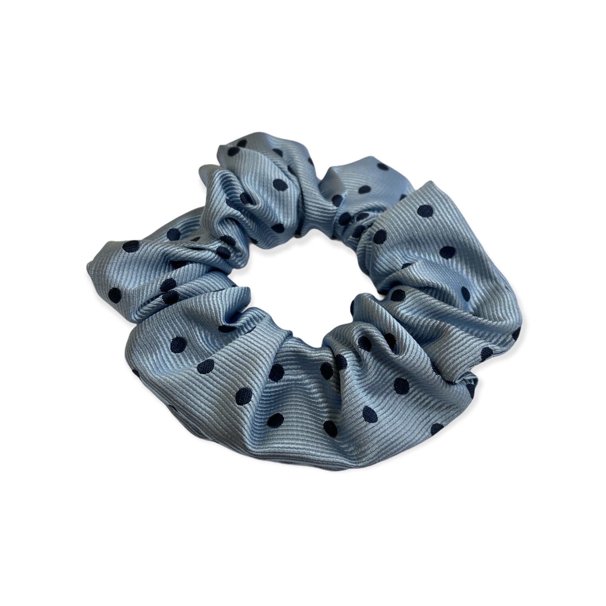 Equetech Polka Dot Hair Scrunchies - Light blue/ navy