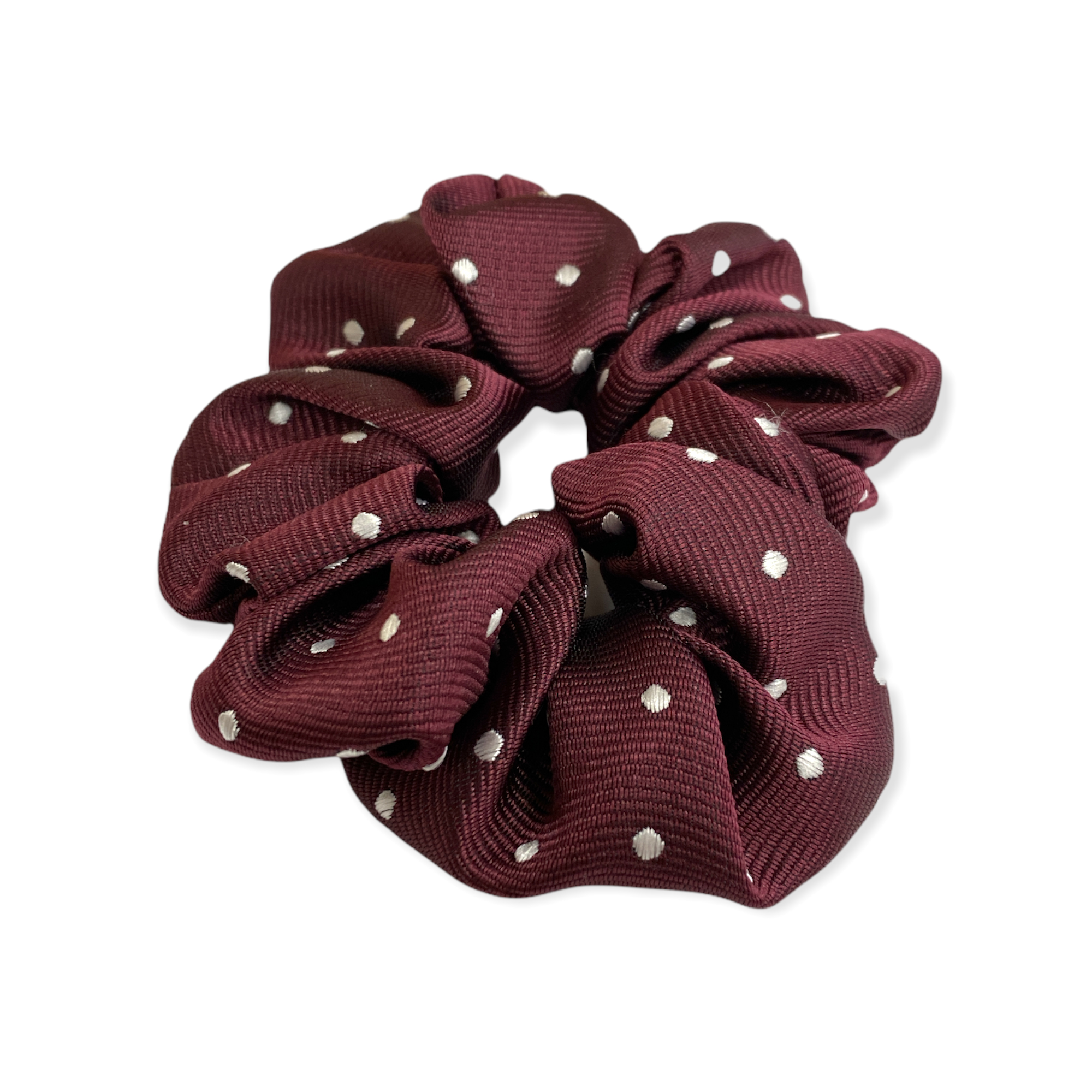 Equetech Polka Dot Hair Scrunchies - Maroon/White