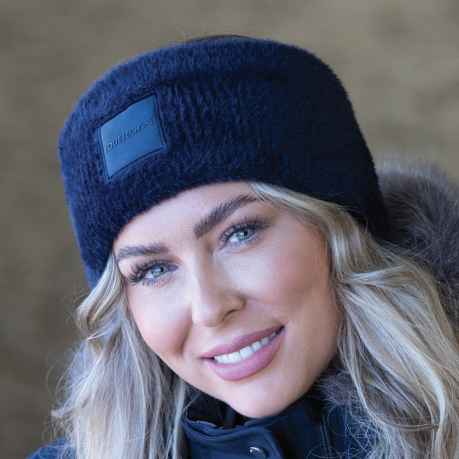 Equetech Supasoft Luxe Fur Headband - Navy