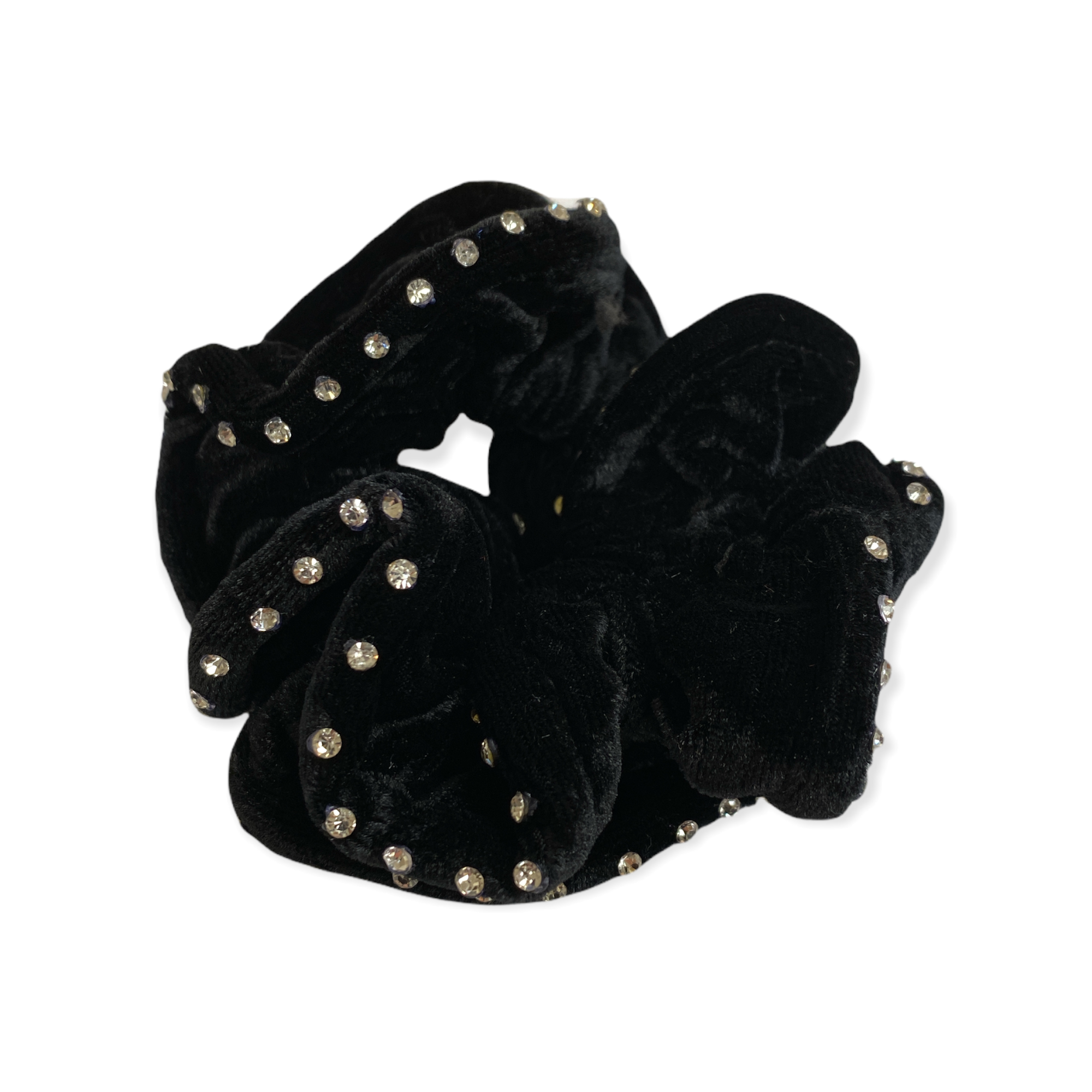 Equetech Velvet / Crystal Hair Scrunchies - Black