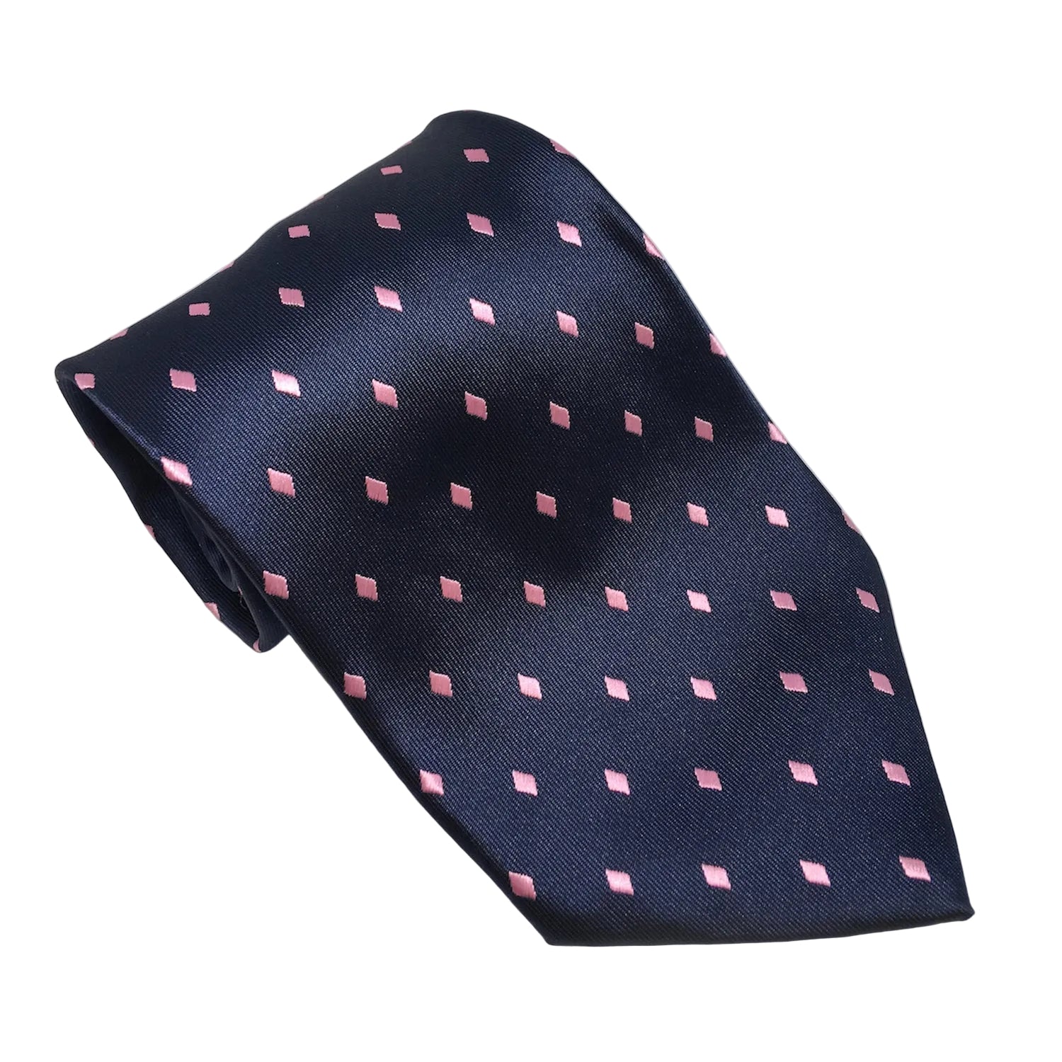 Equetech Adult Diamond Show Tie - Navy/Pink