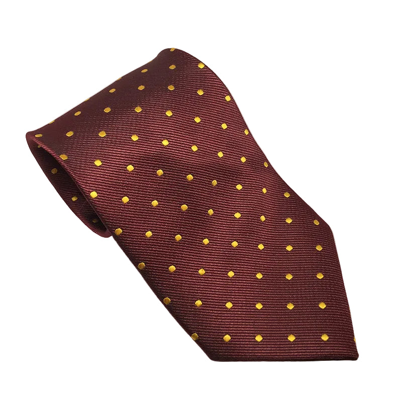 Equetech Adults Polka Dot Show Tie - Burgundy/Gold
