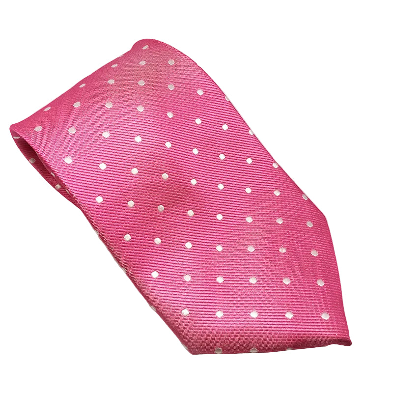 Equetech Junior Polka Dot Show Tie - Fuchsia/White